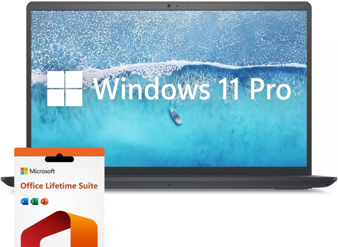 Dell Inspiron 15.6″ Laptop Computer, Windows 11 Pro Laptop 32GB RAM 1TB SSD, Intel Core i7-1255U Processor, 1920 x 1080 IPS 120Hz Display, Microsoft Office Lifetime License, Numeric Keypad, Black
