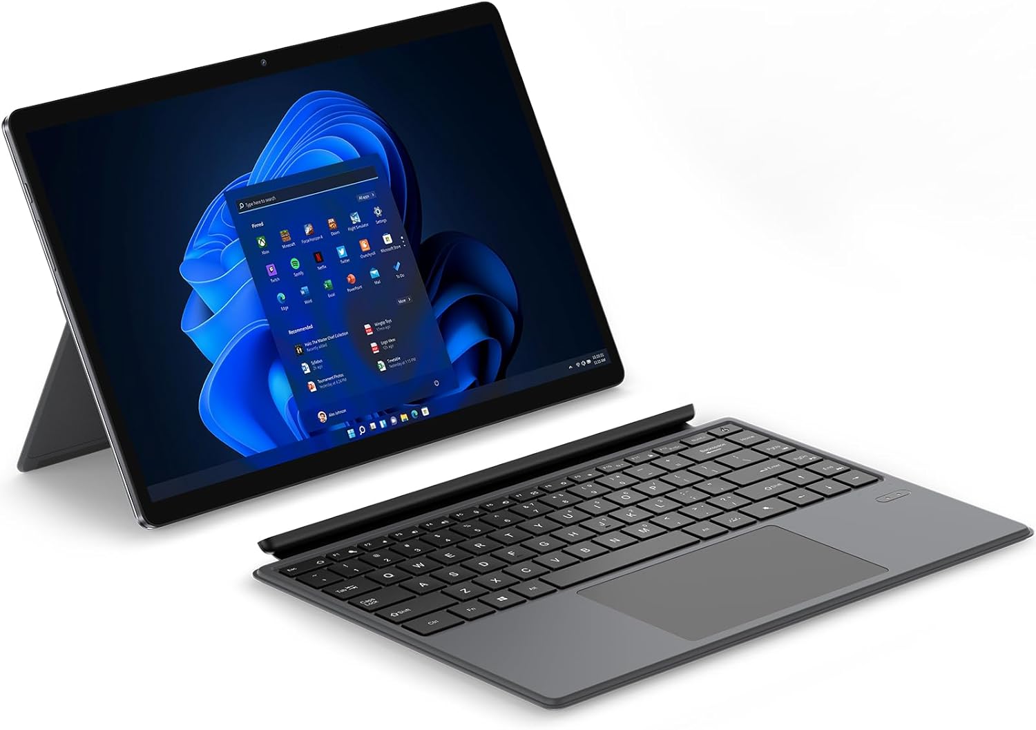TPV 2-in-1 Tablet/Laptop (2024), RenoPad 14″ Windows 11 Pro Tablet with Keyboard, 16GB RAM 512GB SSD, Intel N100 Quad-Core Processor, 1920×1200 Touchscreen, WiFi-6, Type-C (Gray-Upgraded)