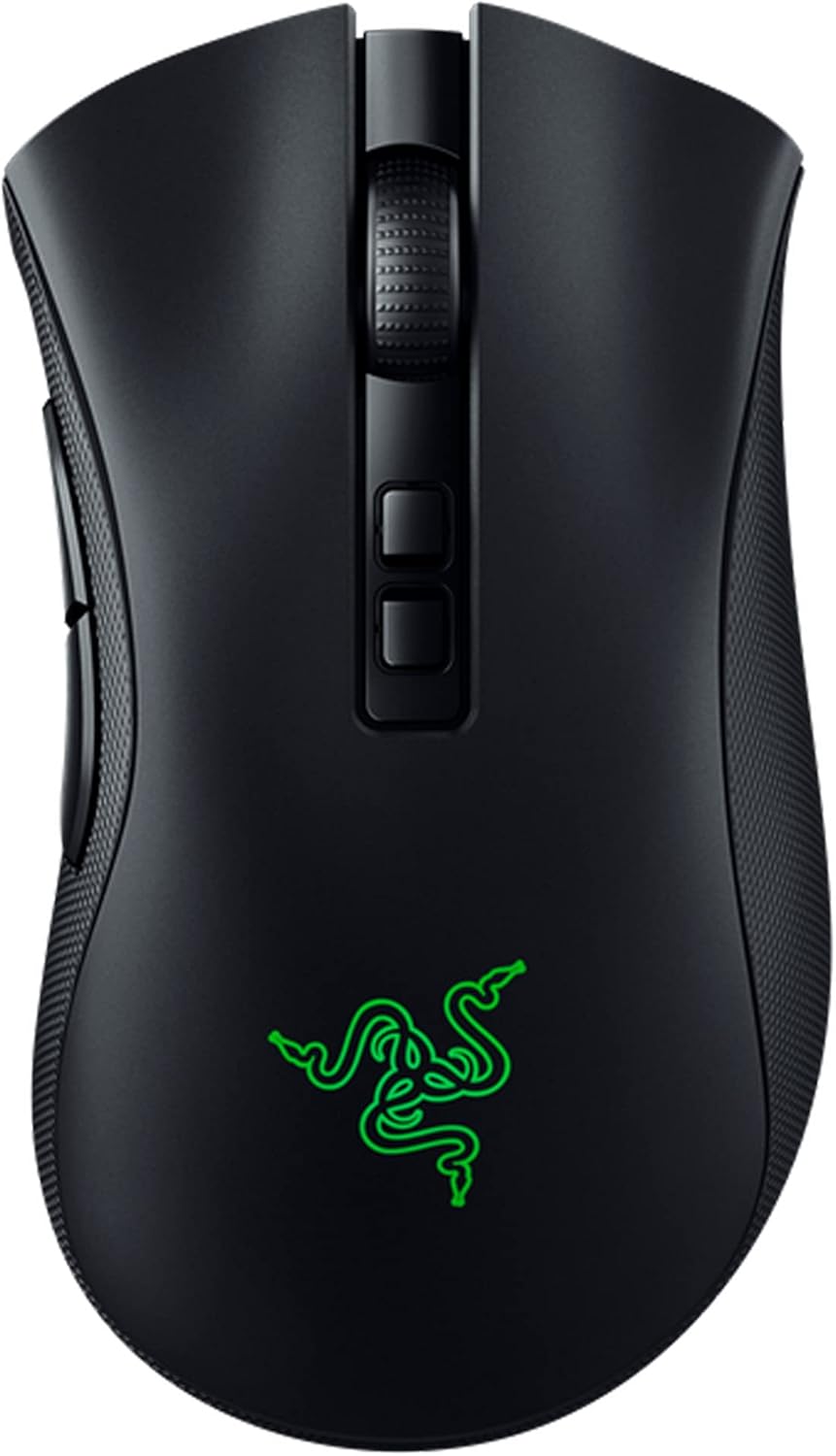 Razer DeathAdder V2 Pro Wireless Gaming Mouse: 20K DPI Optical Sensor – 2nd Gen Faster Optical Switch – Chroma RGB Lighting – Up to 120hrs Battery Life – 8 Programmable Buttons – Classic Black