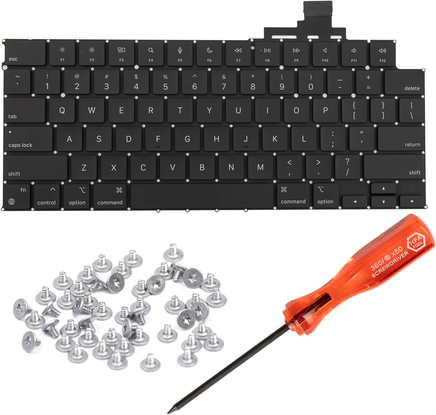 HAWSON US A2681 A3113 A2941 A3114 Keyboard Replacement for MacBook Air M2 M3 M4 Retina 13.6 inch A2681 A3113 A3240, 15 inch A2941 A3114 A3241 2023-2025 Year US Layout (Black)