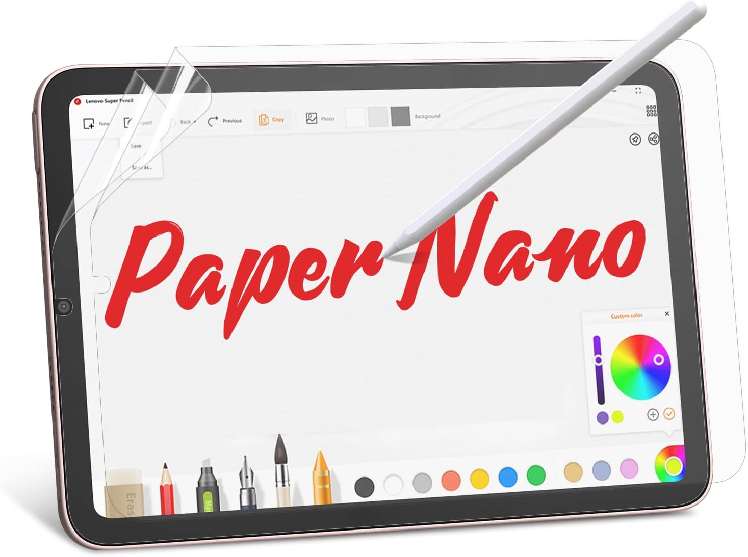 bersem 2 Pack Paperfeel Screen Protector Compatible with iPad Mini 7 2024(A17 Pro)/iPad Mini 6 2021(8.3 inch), Matte PET Film for Drawing, Anti-Glare