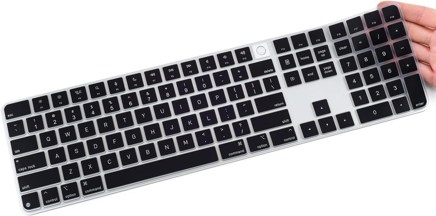 CaseBuy Keyboard Cover for 2024 Apple Magic Keyboard with Touch ID & Numeric Keypad Model A3119 Ultra Thin Protector iMac M4 Accessories(US Version)