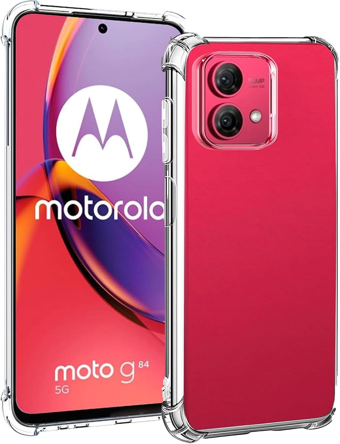 Case for Motorola Moto G84 Clear TPU Four Corners Protective Cover Transparent Soft
