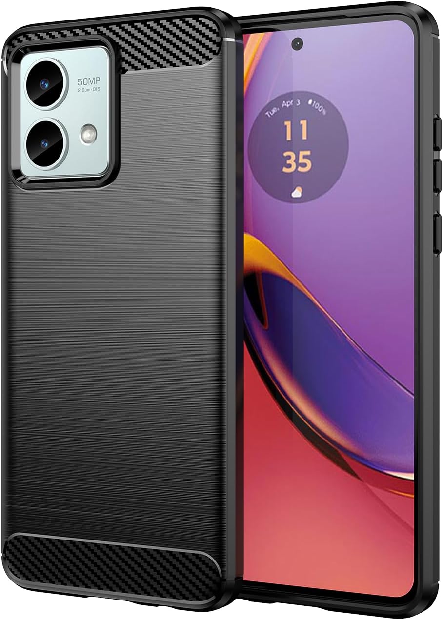 for Motorola Moto G84 Phone case, Shockproof, Scratch Resistant Carbon Fiber Jacket, Soft TPU,for for Moto G84 case (Black)