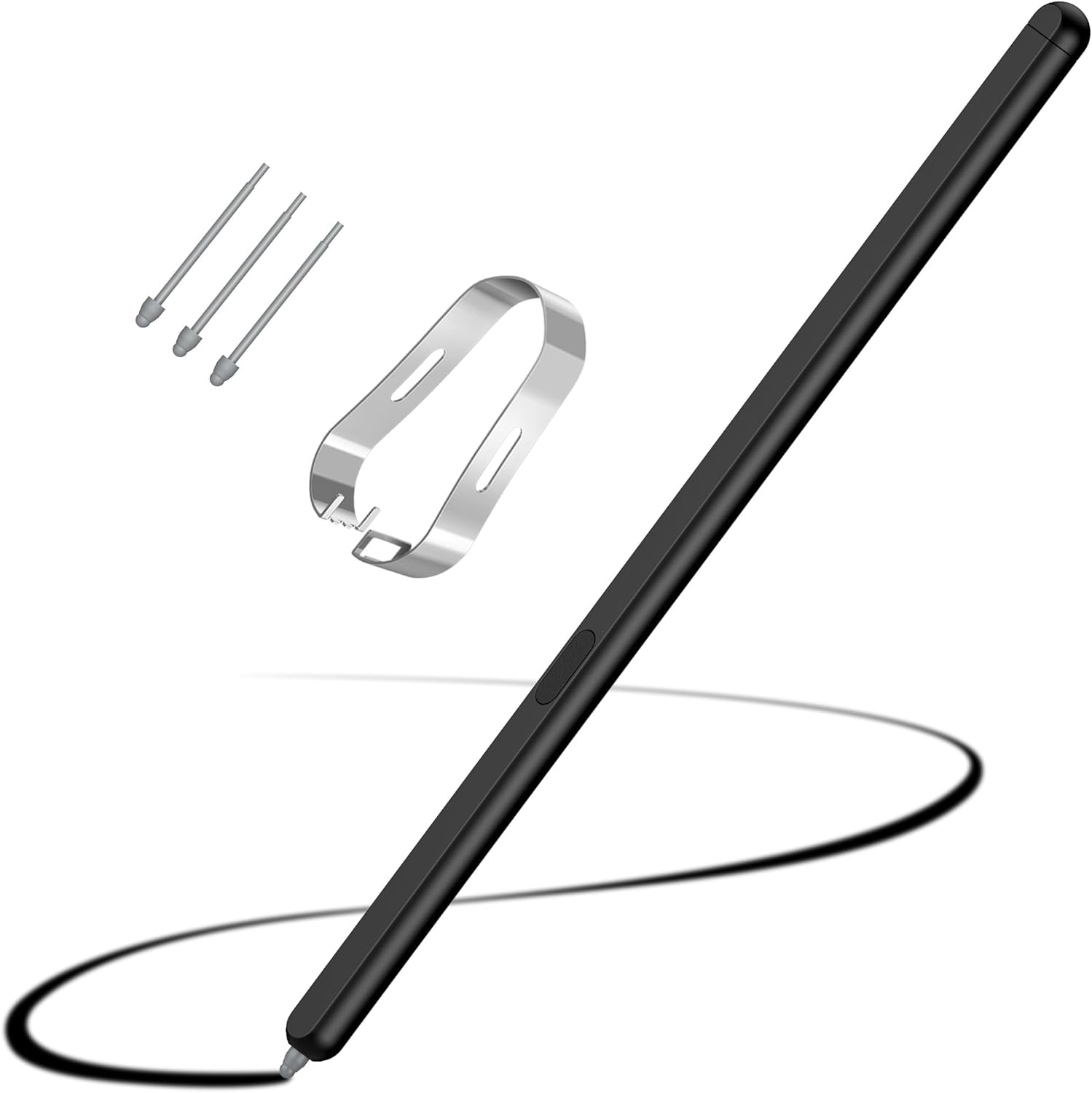 MOBOSI Slim S Pen Fold Edition for Samsung Galaxy Z Fold 6/Fold5 Only, Z Fold6 Stylus Pen with 3 Tips & Adhesive Pen Slot & Multi-Function Keys, Touch Pen 0.059 – Inch Nib 4096 Pressure Levels,Black