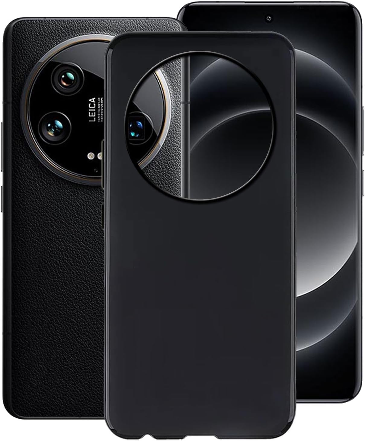 for Xiaomi 14 Ultra Case, Black Shockproof Bumper Sleeves, 360° Drop Antiscratch Protection Cover Ultra-Thin Soft Silicone Phone Case for Xiaomi 14 Ultra (6.73″) – Black