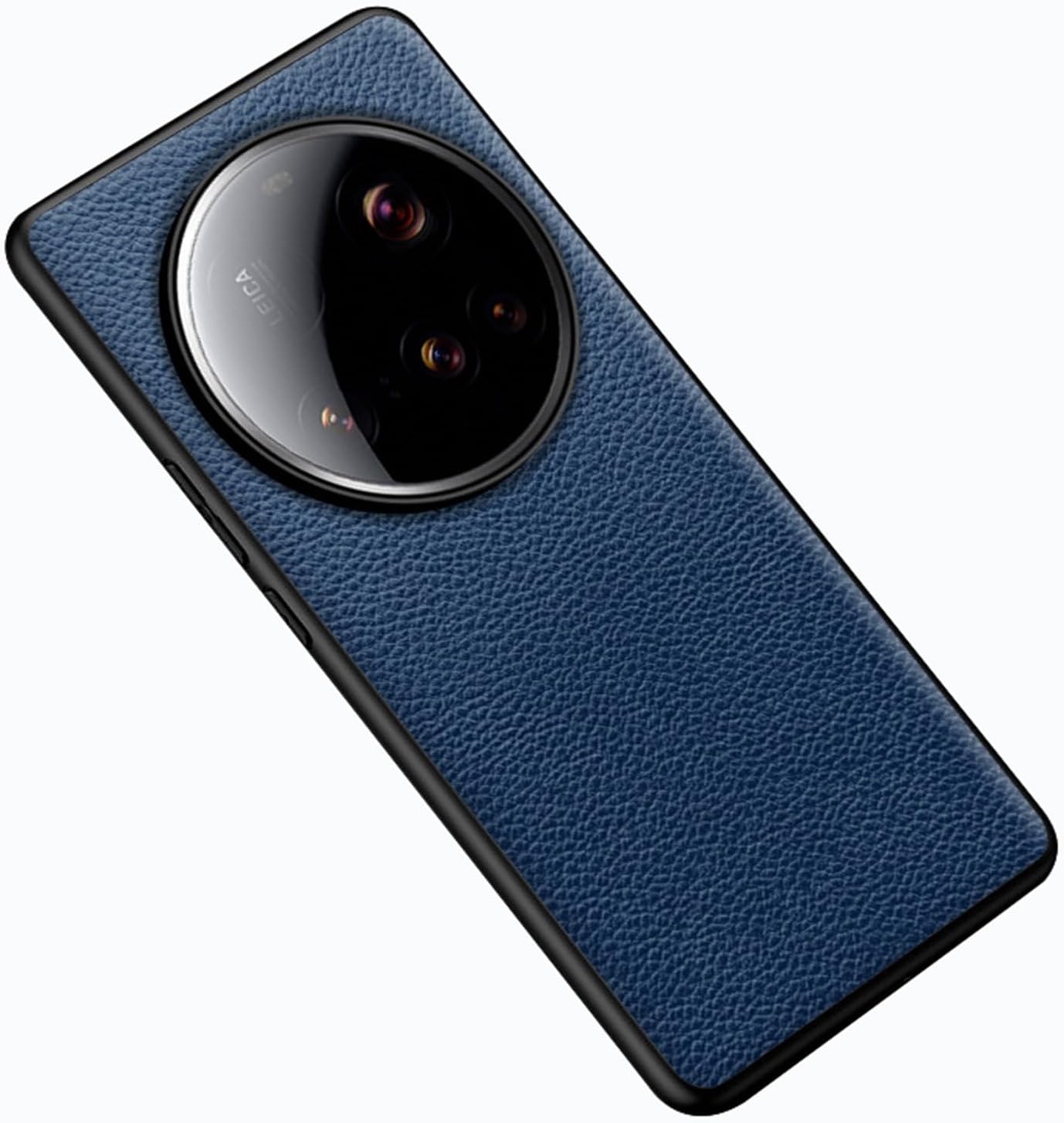 Leather Cover for Xiaomi 15 Ultra, Classic Litchi Texture Minimalist Protection Phone Case Slim Fit Business Shockproof Case,Blue,15 Ultra