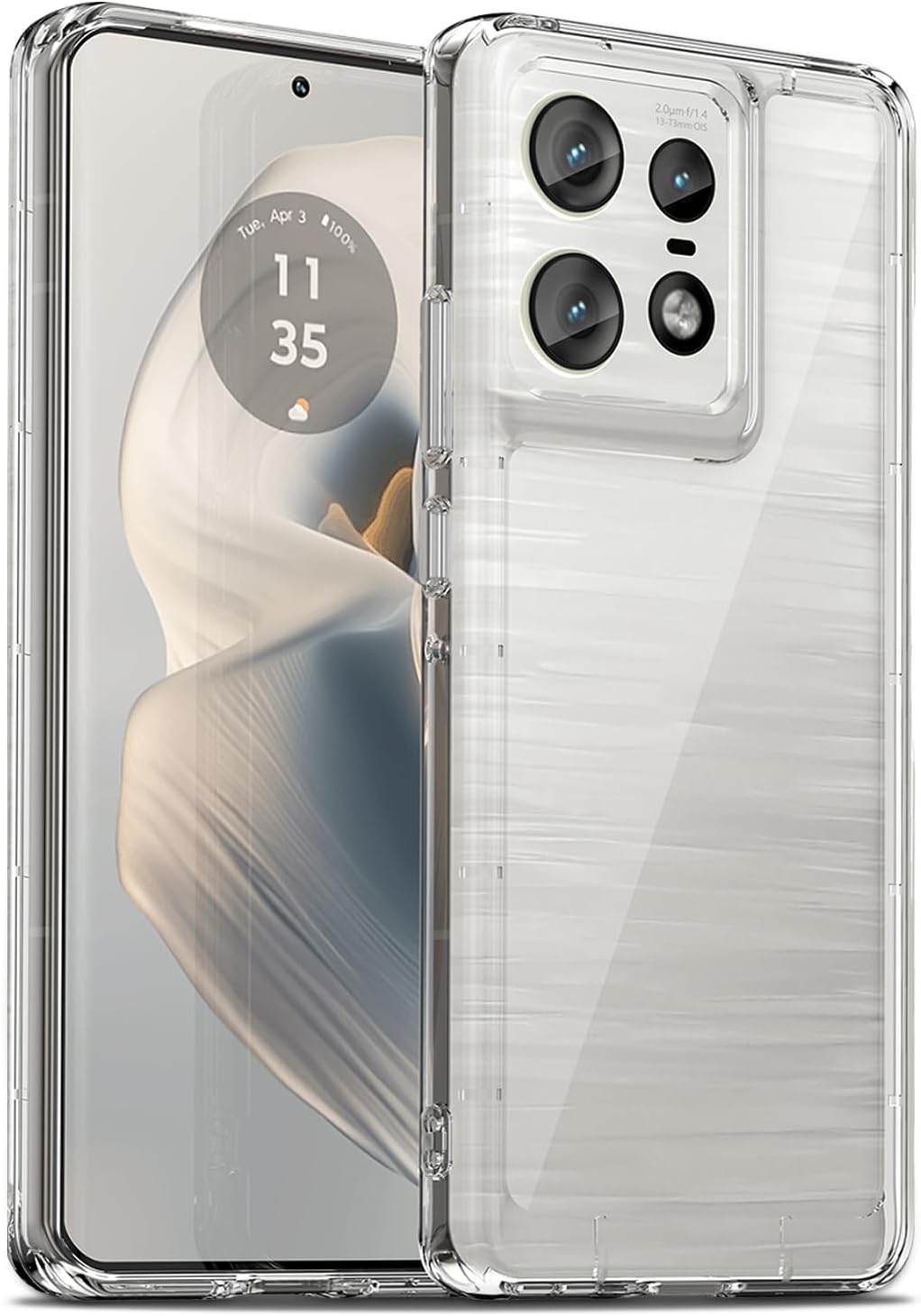Case for Motorola Edge 50 Pro, Military Grade Drop Protection Phone Case, Yellowing Resistant, Anti-Scratch Hard PC Back, Shockproof Hard Ultra-Thin Protective Cover, Clear