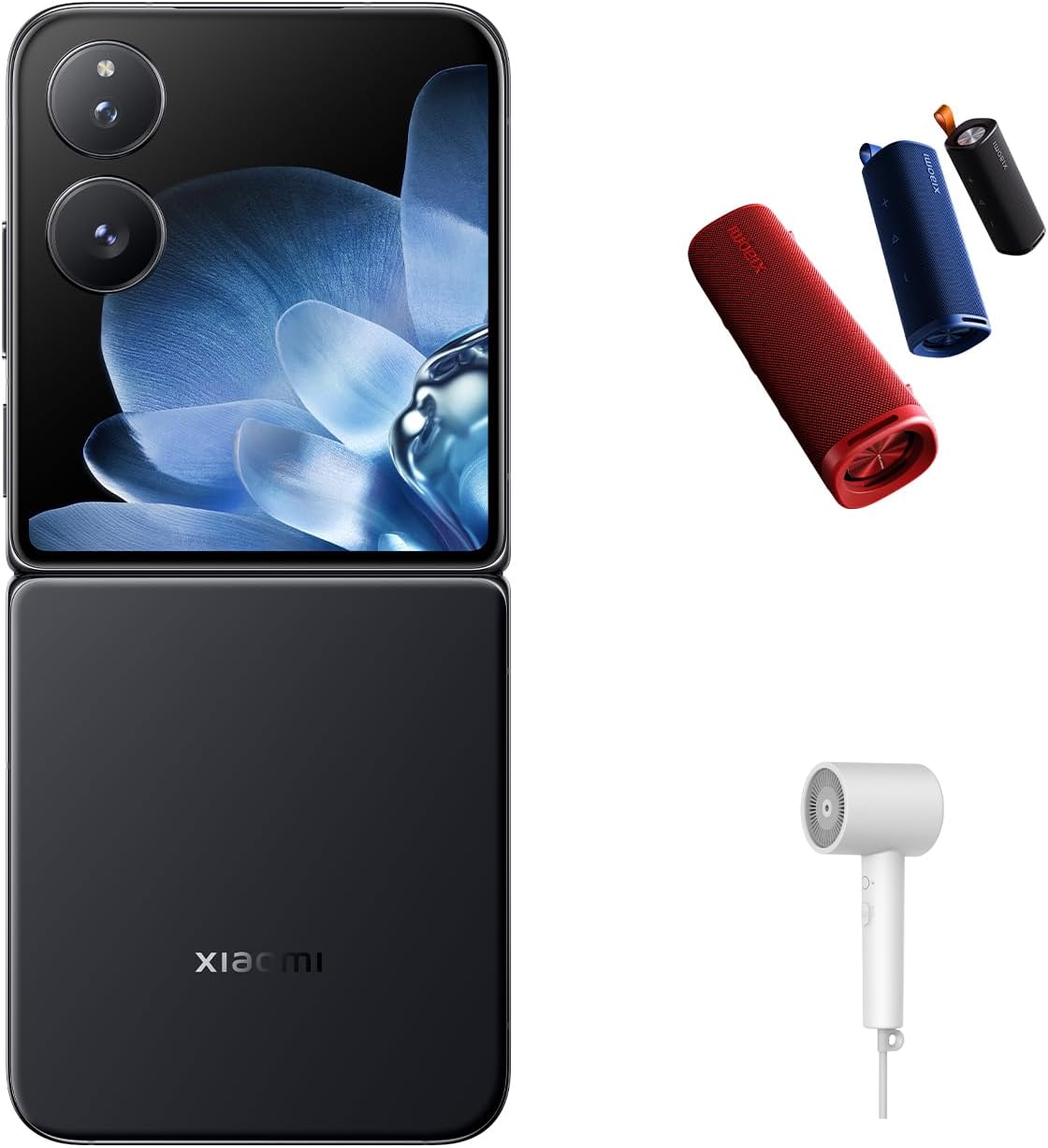 Xiaomi Mix Flip 5G (for Tmobile Mint Tello & Global) (512GB + 12GB) Ai 2K 6.86″ Flip Phone NFC 50MP Leica Cam Dual Sim Model 2405CPX3DG (Black)