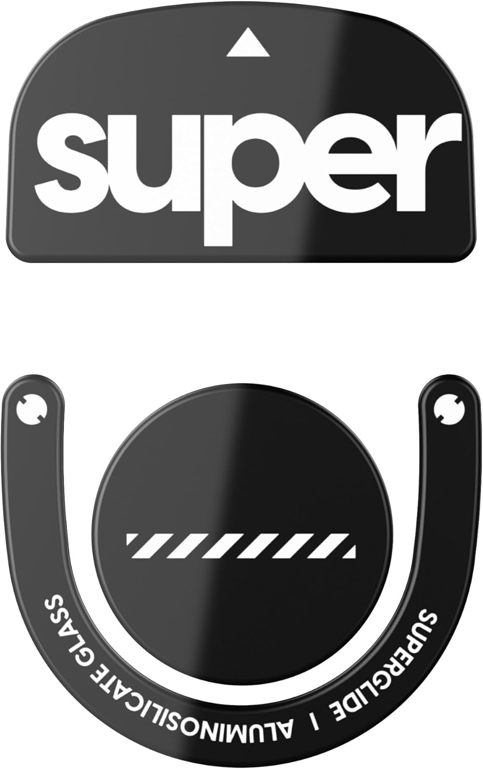 Superglide Glass Mouse Skates for Logitech G Pro X Superlight 2 (Type-C, Black) – Polished Smooth Glide, Durable Gaming Mouse Feet