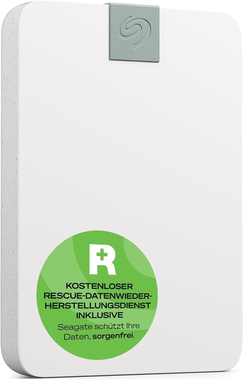Seagate Ultra Touch HDD 2TB External Hard Drive – 7mm, Cloud White, Post-Consumer Recycled Material, 6mo Dropbox and Mylio, Rescue Services (STMA2000400)