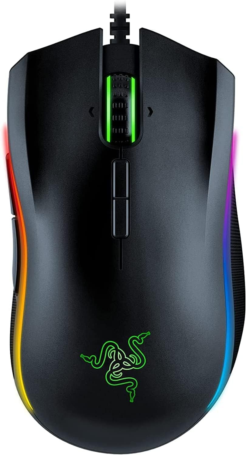 Razer Mamba Elite Wired Gaming Mouse: 16,000 DPI Optical Sensor – Chroma RGB Lighting – 9 Programmable Buttons – Mechanical Switches