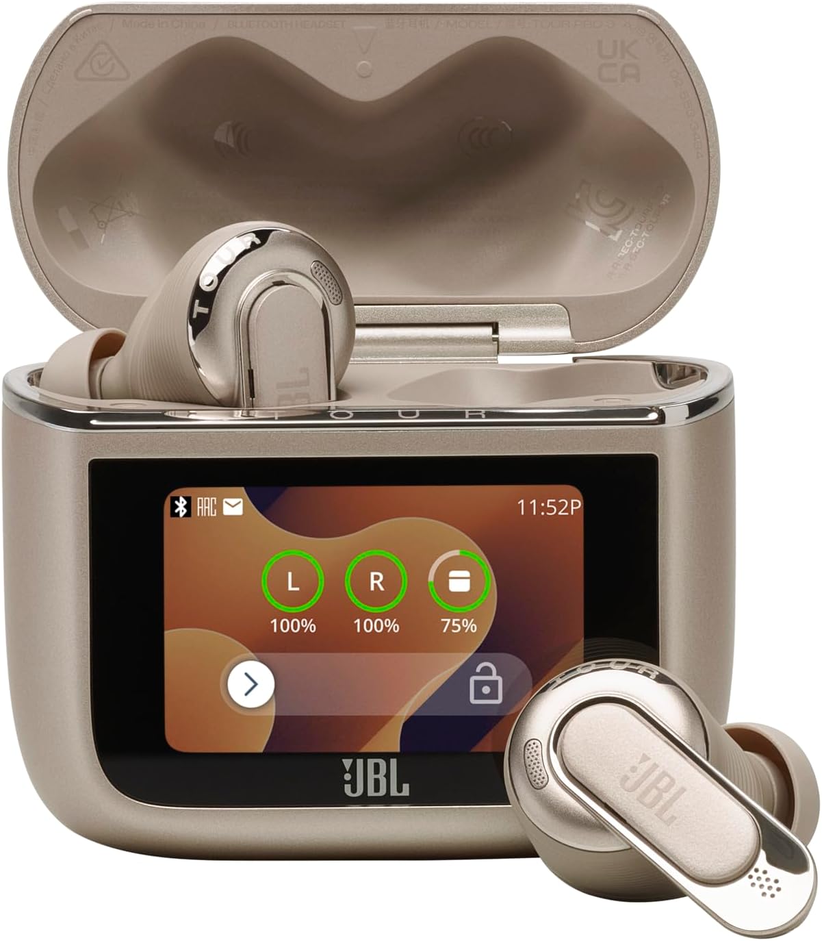 JBL Tour Pro 3 – True Wireless Noise Cancelling Earbuds with Smart Charging Case, Legendary Pro Sound with Hybrid Dual-Driver, Spatial 360 Sound with Head Tracking (Latte)