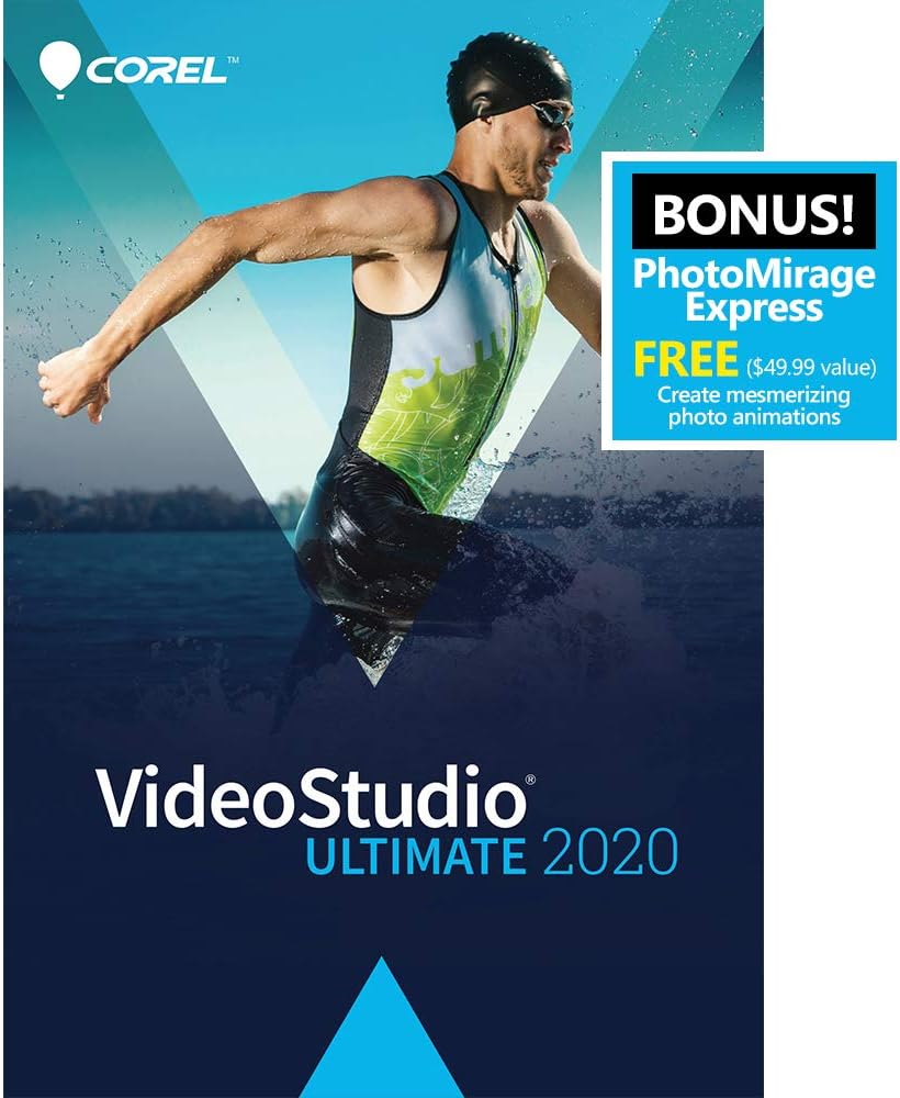 Corel VideoStudio Ultimate 2020 – Video & Movie Editing Software – Slideshow Maker, Screen Recorder, DVD Burner – Premium Effects from NewBlueFX, Boris FX, ProDAD – Free PhotoMirage Express [PC Download][OLD VERSION]