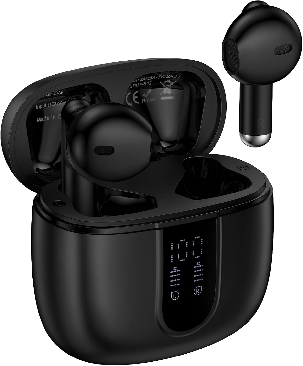 Samsung Wireless Earbuds Bluetooth Headphones for Samsung Galaxy A16 5G A36 A56 A26 S25 Edge Ultra FE A15 A35, Ear Buds Waterproof Earphones with Mic 48H in-Ear Earpods with LED Display Charging Case