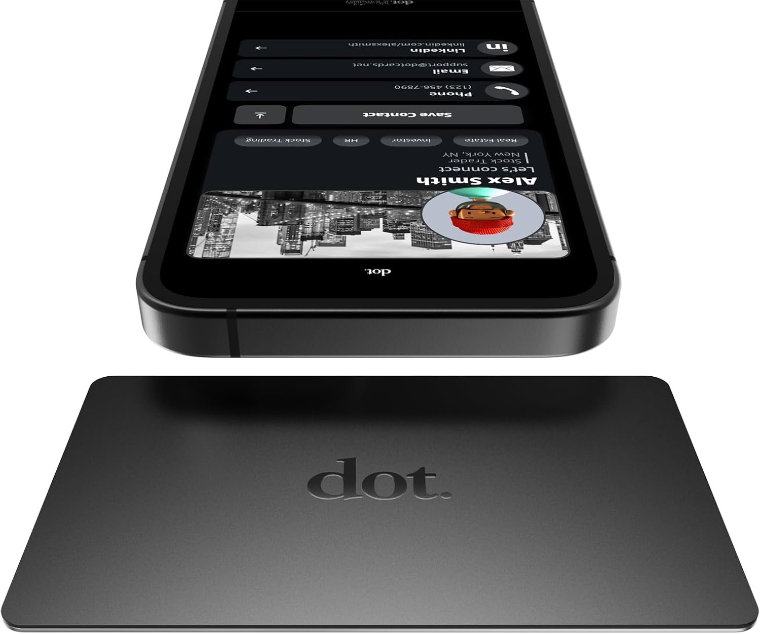 dot. Card Metal – Digital Business Card – Tap to Share NFC – iPhone & Android (Black)