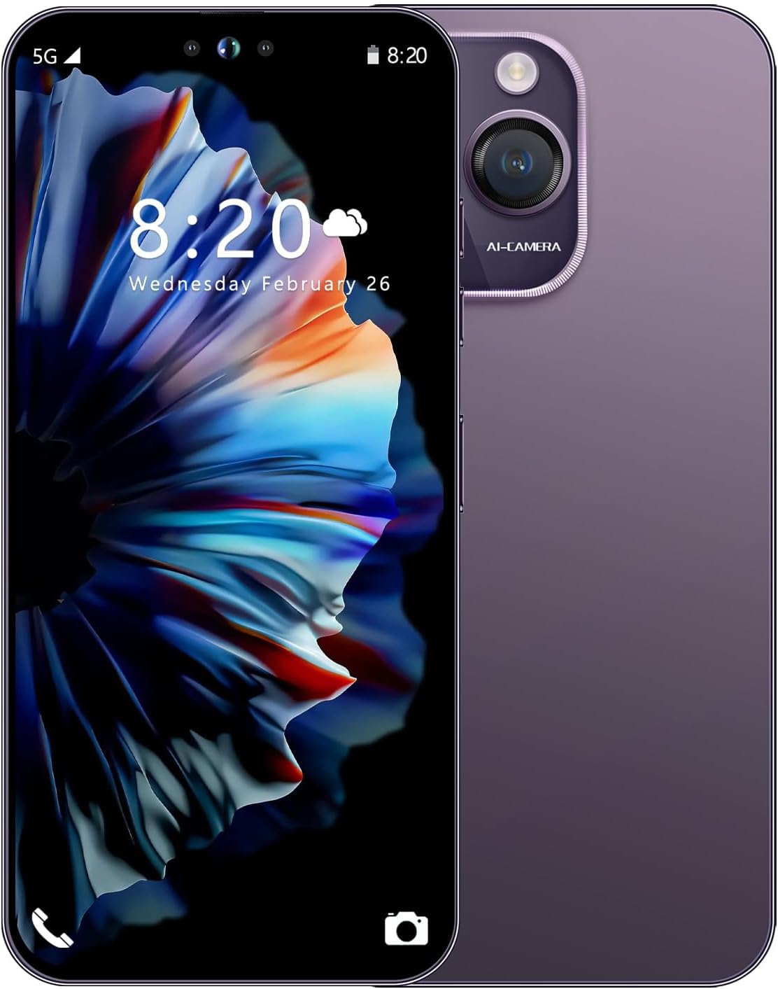 14 ProMA X Unlocked Cell Phone,Smartphone Long Battery Life 6.82″ HD Screen Unlocked Phones, 6+256GB Android 13.0 with 128G Memory Card, Dual SIM/Fingerprint Lock/Face ID/GPS (Purple)