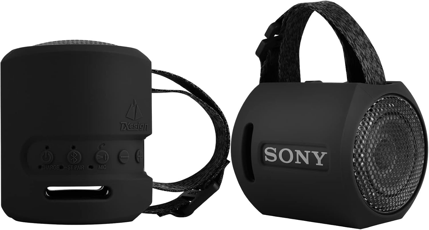 TXEsign Silicone Case Cover for Sony SRS-XB13/SRS-XB100 Extra BASS Wireless Portable Compact Speaker, Travel Speaker Pouch Protective Case Sleeve Accessories for Sony SRS-XB13 (Black)