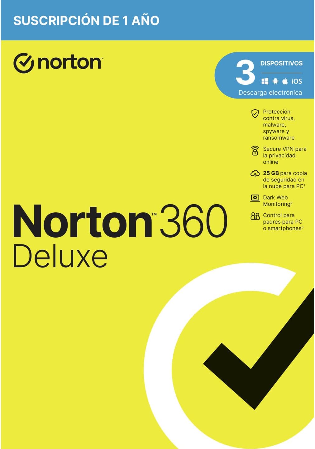Norton 360 Deluxe 25 GB ES 1 User 3 Device 12 Months Exclusivo:3069 Attach