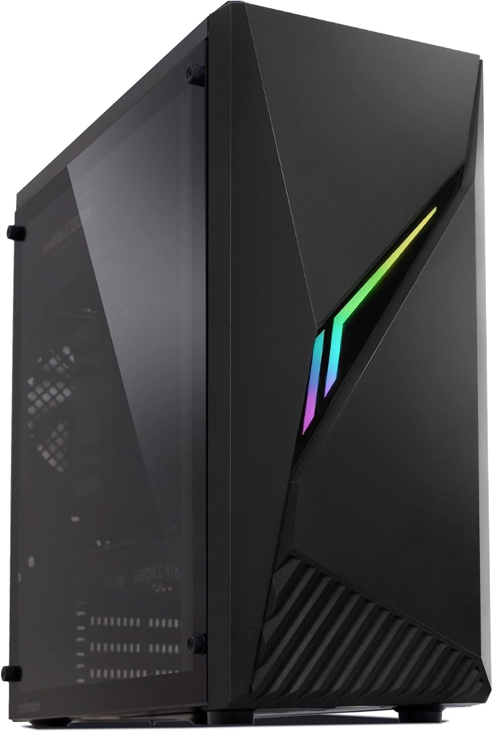 Zalman Raven ATX Mid Tower PC Case, RGB Lighting Strip w/Control Button, Tempered Glass Side Panel, USB 3.0, 1 x Preinstalled 120mm Fan (Supports up to 3 Fans and 240mm Radiator)