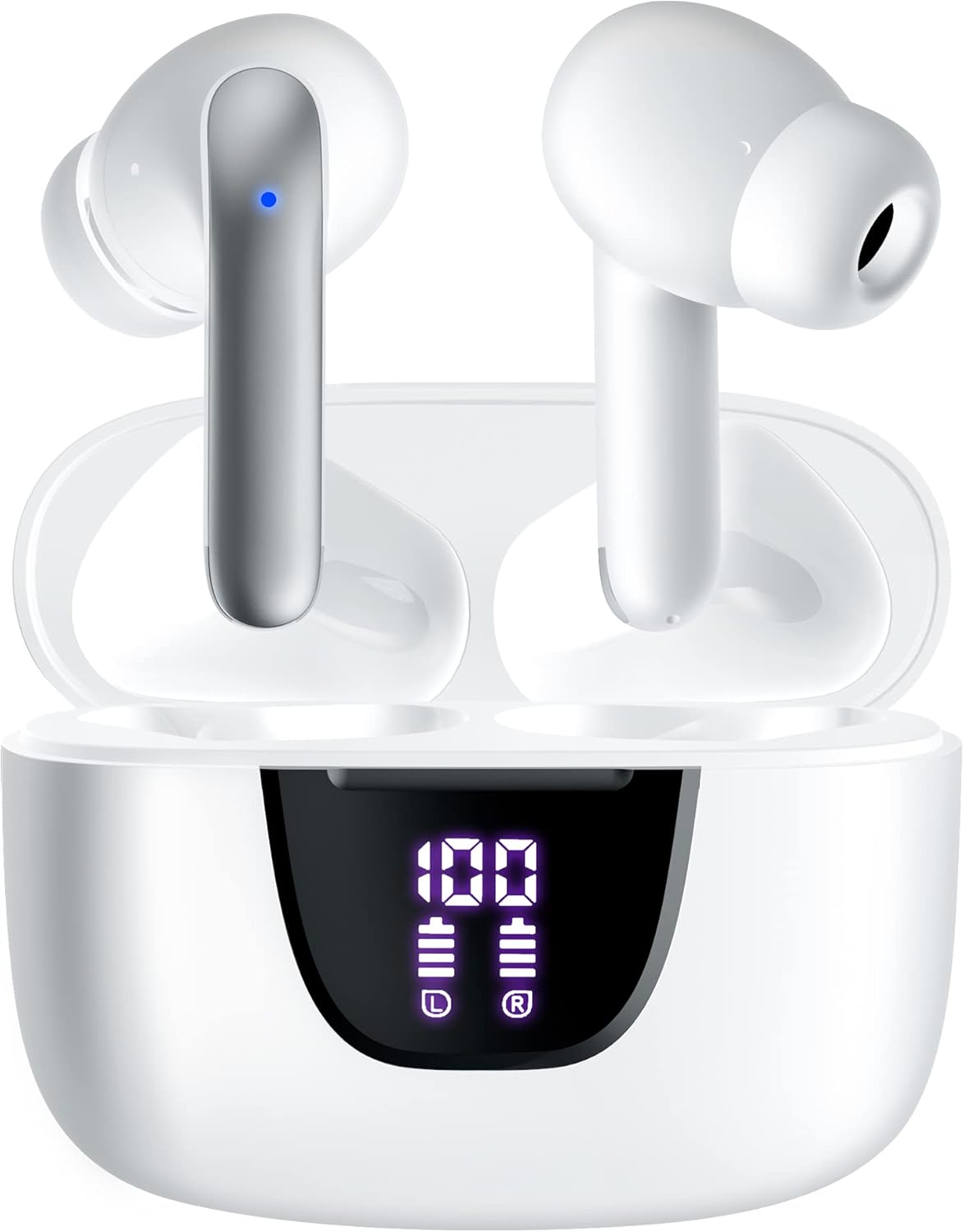HYIEAR Wireless Earbuds, Bluetooth Earbuds V5.3, 40H Playtime, LED Display, IPX5 Waterproof Bluetooth Headphones with Mic, Support Wireless Charging