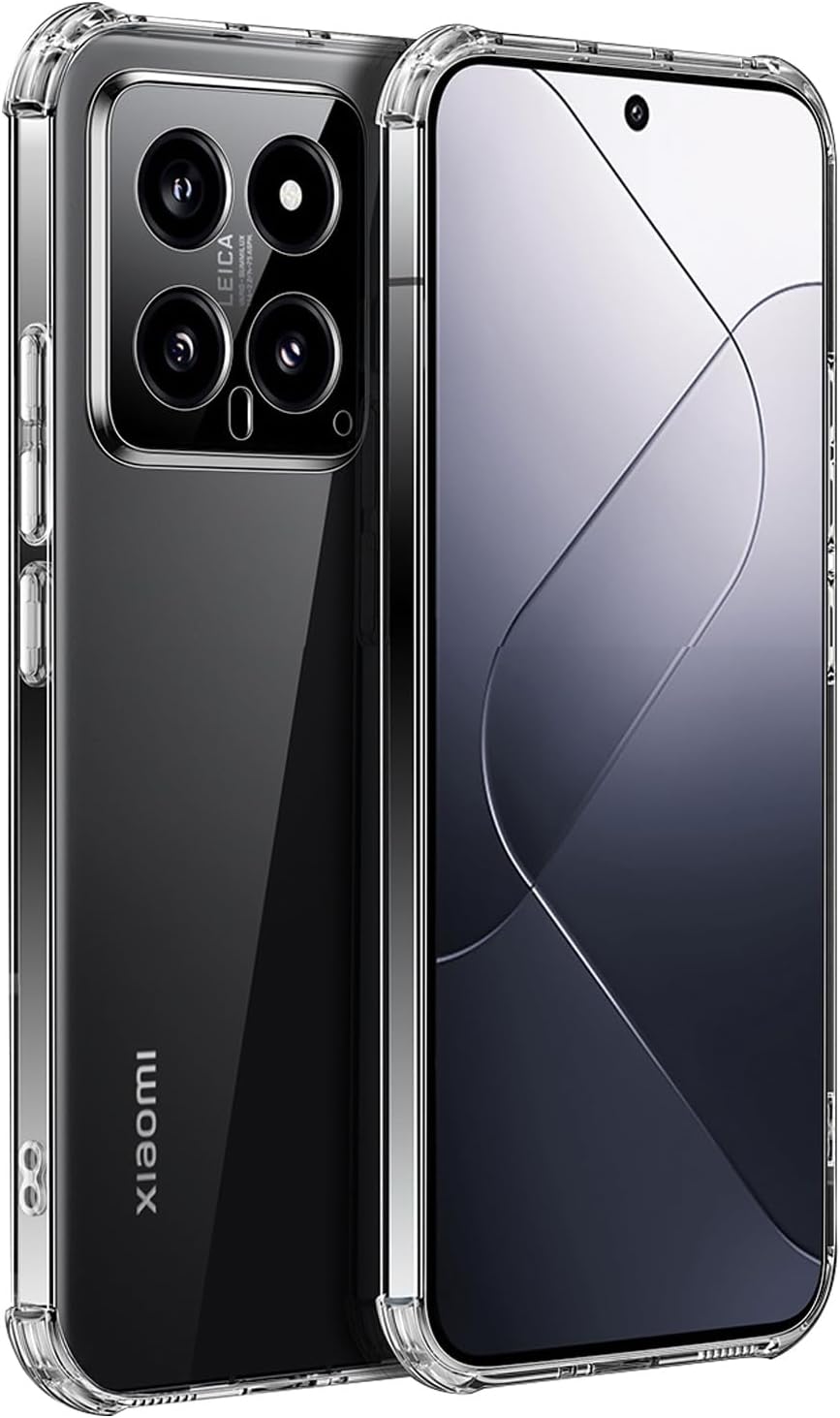 for Xiaomi 14 Case, Crystal Clear Transparent Reinforced Corners TPU Shock-Absorption Flexible Case Cover for Xiaomi 14(2023)(Clear)