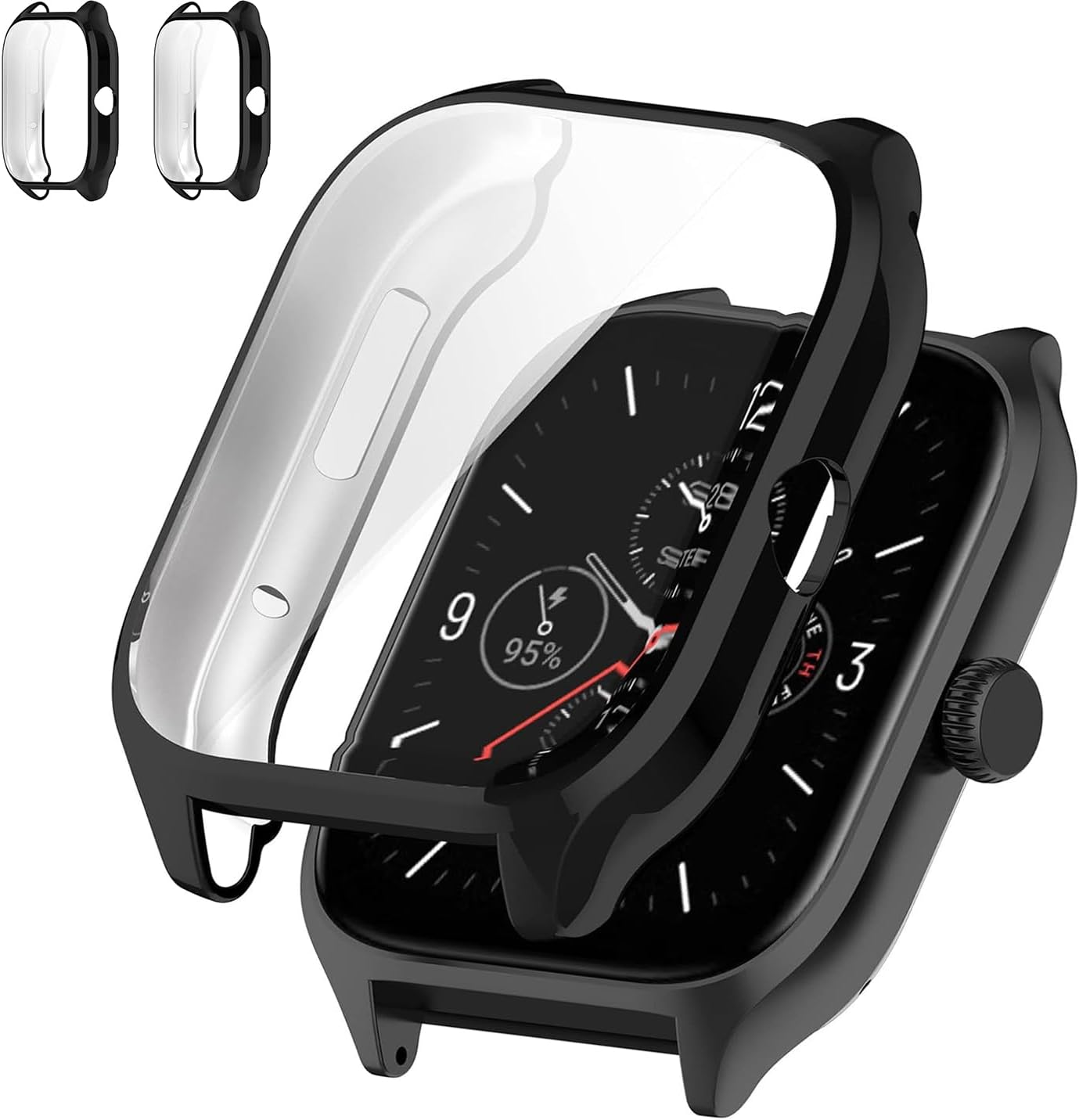 2-Pack Screen Protector Case for Amazfit GTS 4 Smart Watch, Soft TPU Ultra-Thin Full Face Cover Replacement Bumper Accessories for GTS 4