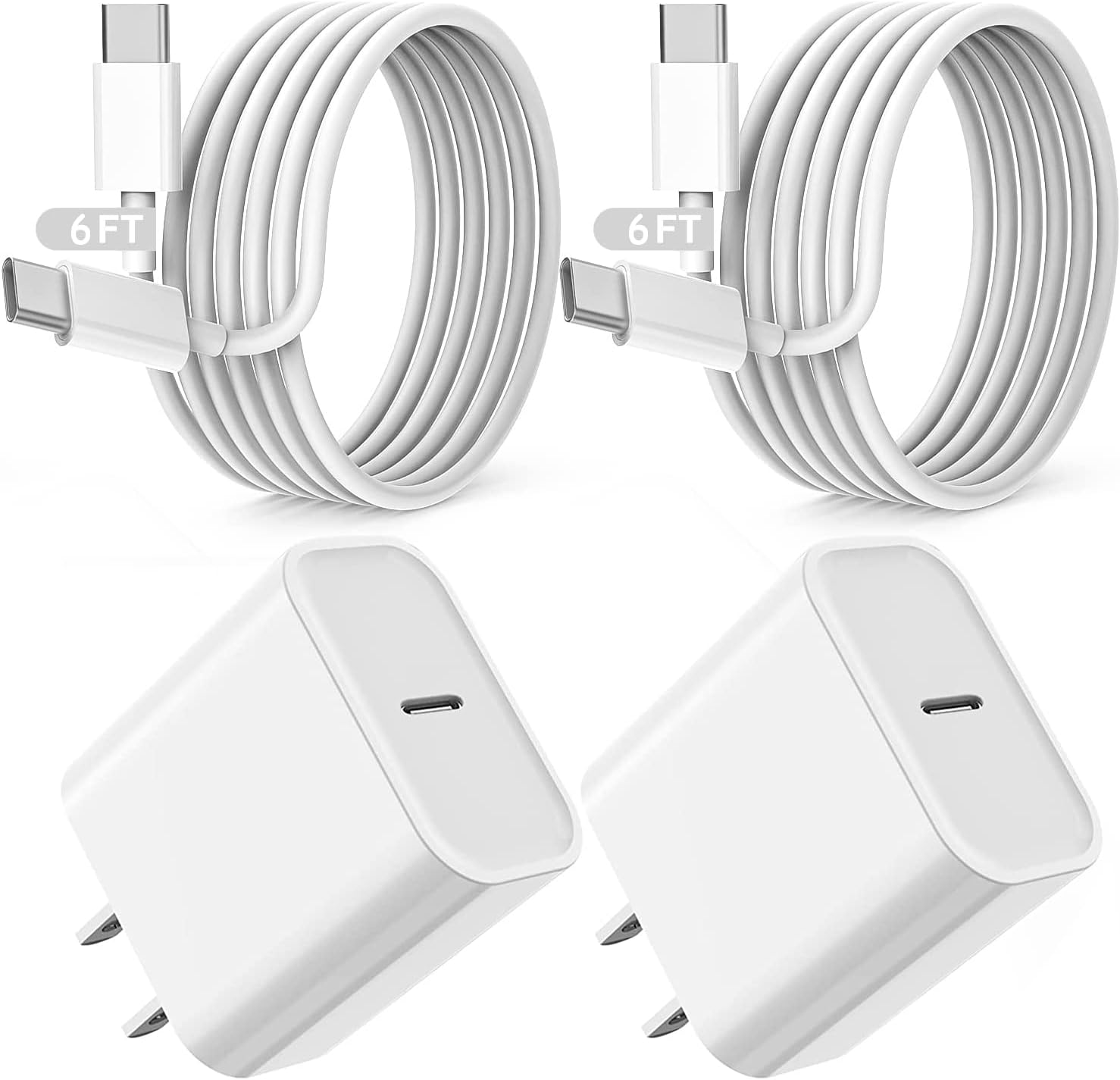 Fast iPad Charger,iPad Charger Fast Charging 2Pack Wall Chargers Plug Adapter Type C USB C to C Cable Cord 6ft for iPad Pro 12.9,iPad Pro 11/13inch(M4),iPad Air 5th/4th,iPad mini 6/7,iPad 10/11th(A16)