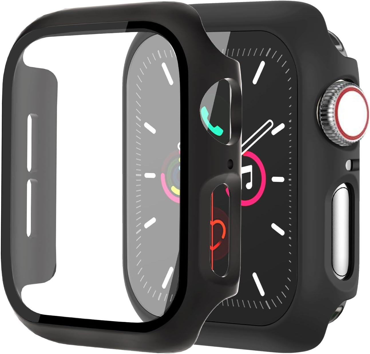 2 Pack Case for Apple Watch Series SE2 SE 6 5 4 40mm, Built-in Screen Protector [Touch Sensitive] Slim Guard Bumper Full Coverage Hard PC Protective Cover for iWatch S6/S5/S4/SE 40mm, Black