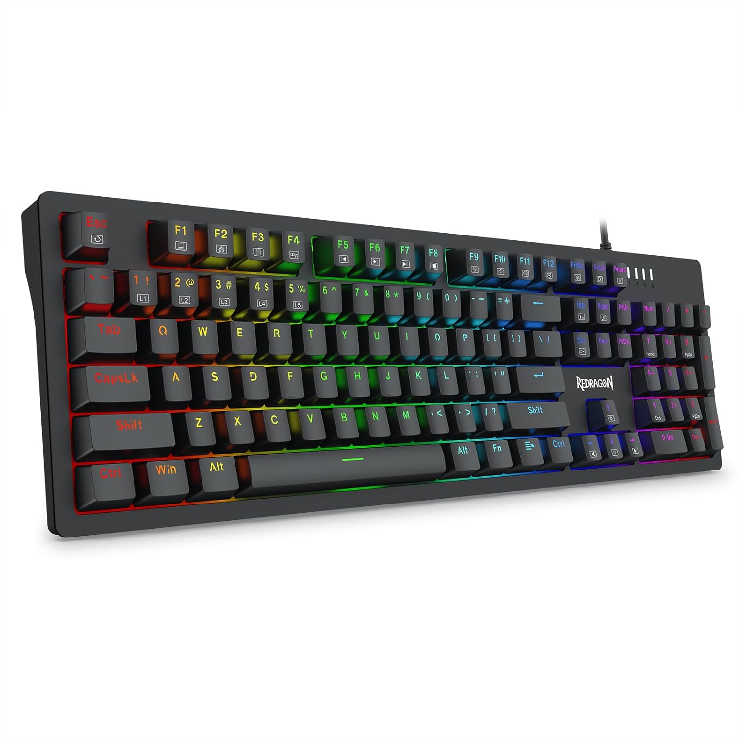 Redragon – K679 RGB Gaming Keyboard – 104 Keys Wired Mechanical Keyboard Absorbing Foams – RGB Backlight – Full Color Keycaps – Upgraded Hot-swappable Socket