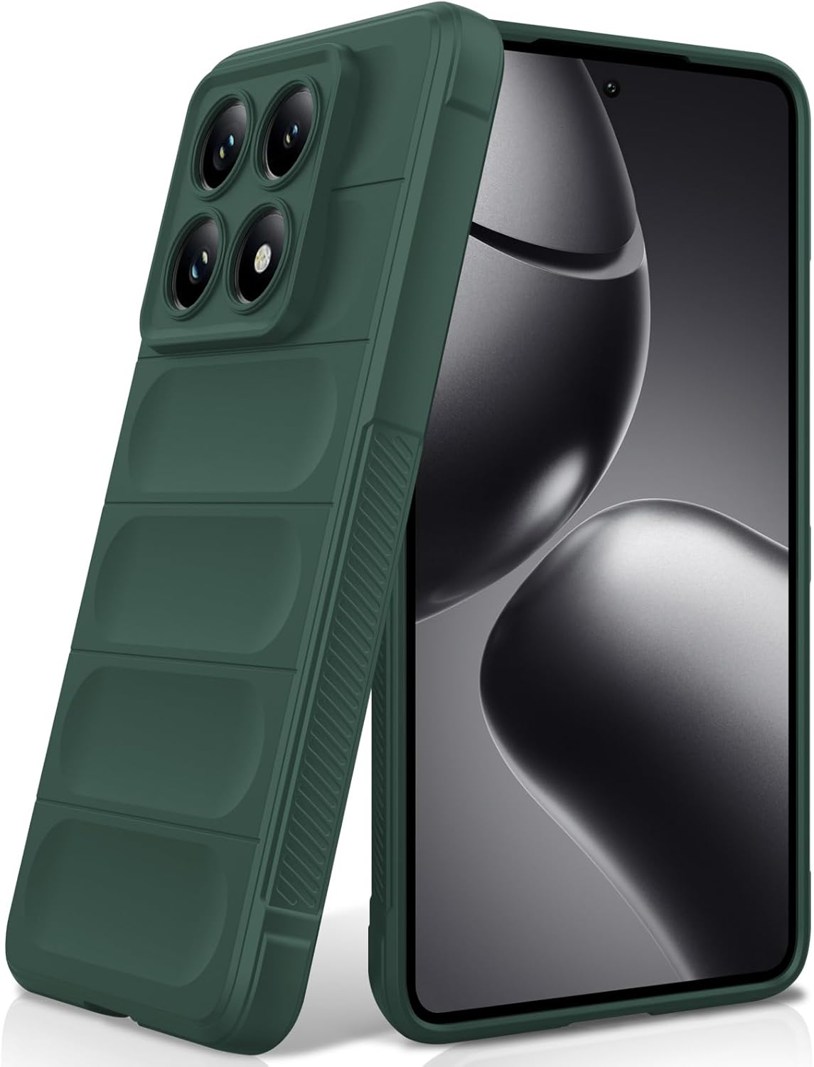 Silicone Case for Xiaomi 14T Pro, Anti-Scratch Microfiber Lining, Shockproof Case with Camera Protection, Green