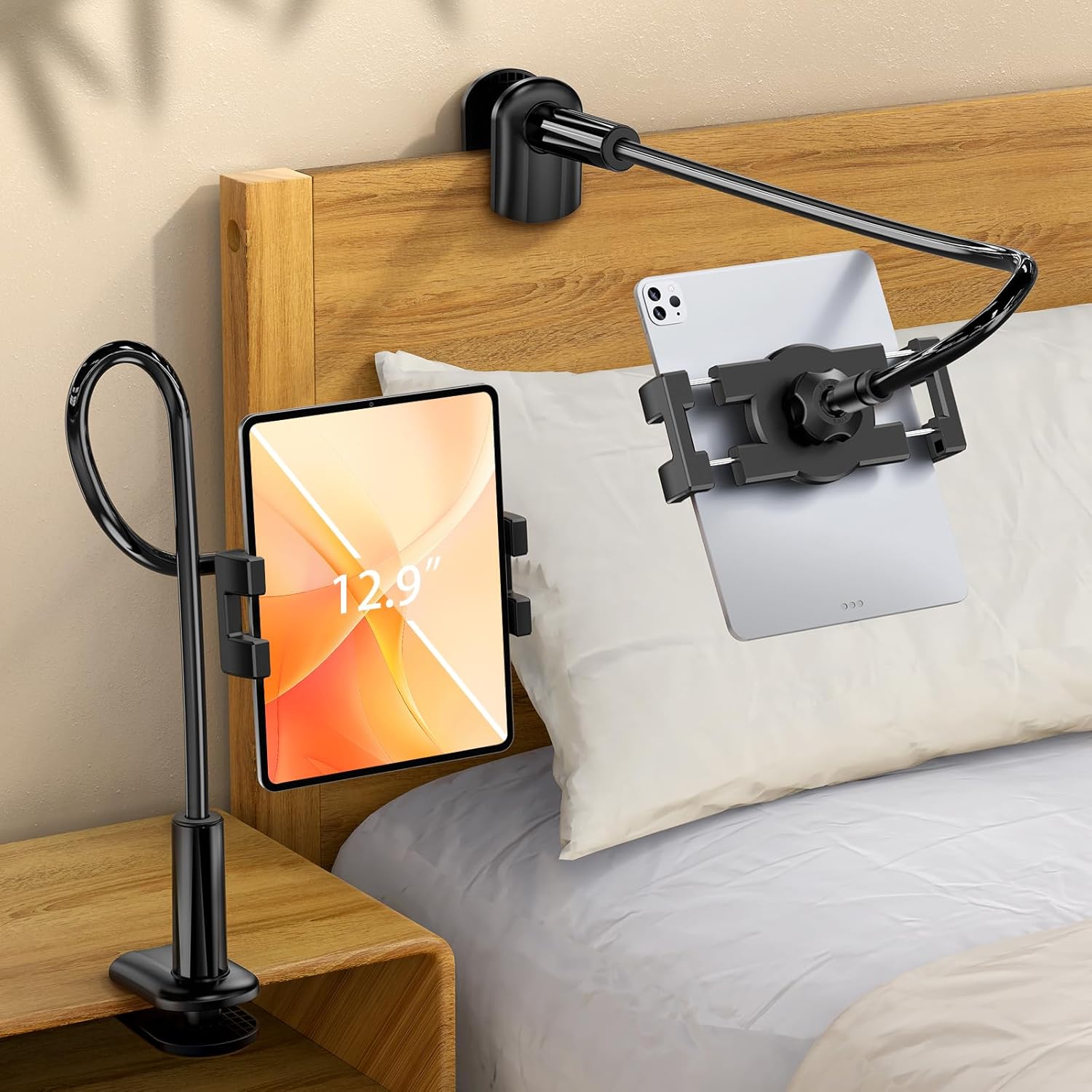 Tablet Stand, Kindle Holder for Reading in Bed, [Flexible Long Arm Gooseneck] [Anti-Slip] [Hands Free]Phone Holder for Bed Desk, i pad Stand for Fire/i pad/iPhone/Switch/Tablet Devices (4.7”-12.9”)