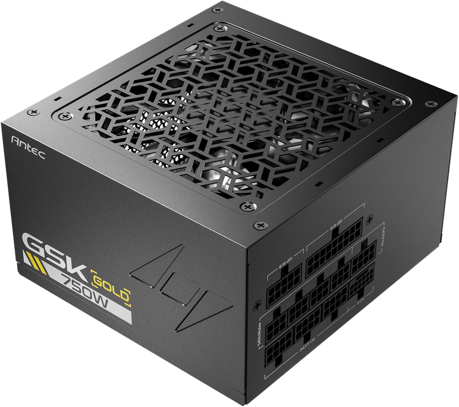 ANTEC GSK750 ATX3.1, 750W Full Modular PSU, 80 Plus Gold Certified, PCIE 5.1 Support, PhaseWave Design, Japanese Caps, Zero RPM Manager, 120mm Silent Fan, 7-Year Warranty