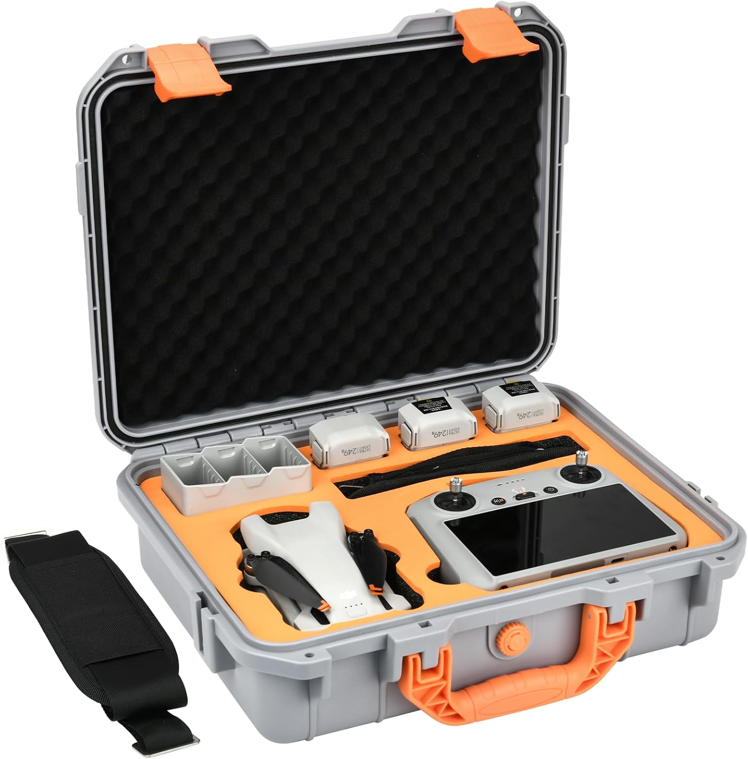 Hard Case for DJI Mini 3 Pro/3/Mini 4 Pro, Waterproof Pressure Resistant Carrying Case Accessories – Fits Latest for DJI RC (Included Neck Strap)