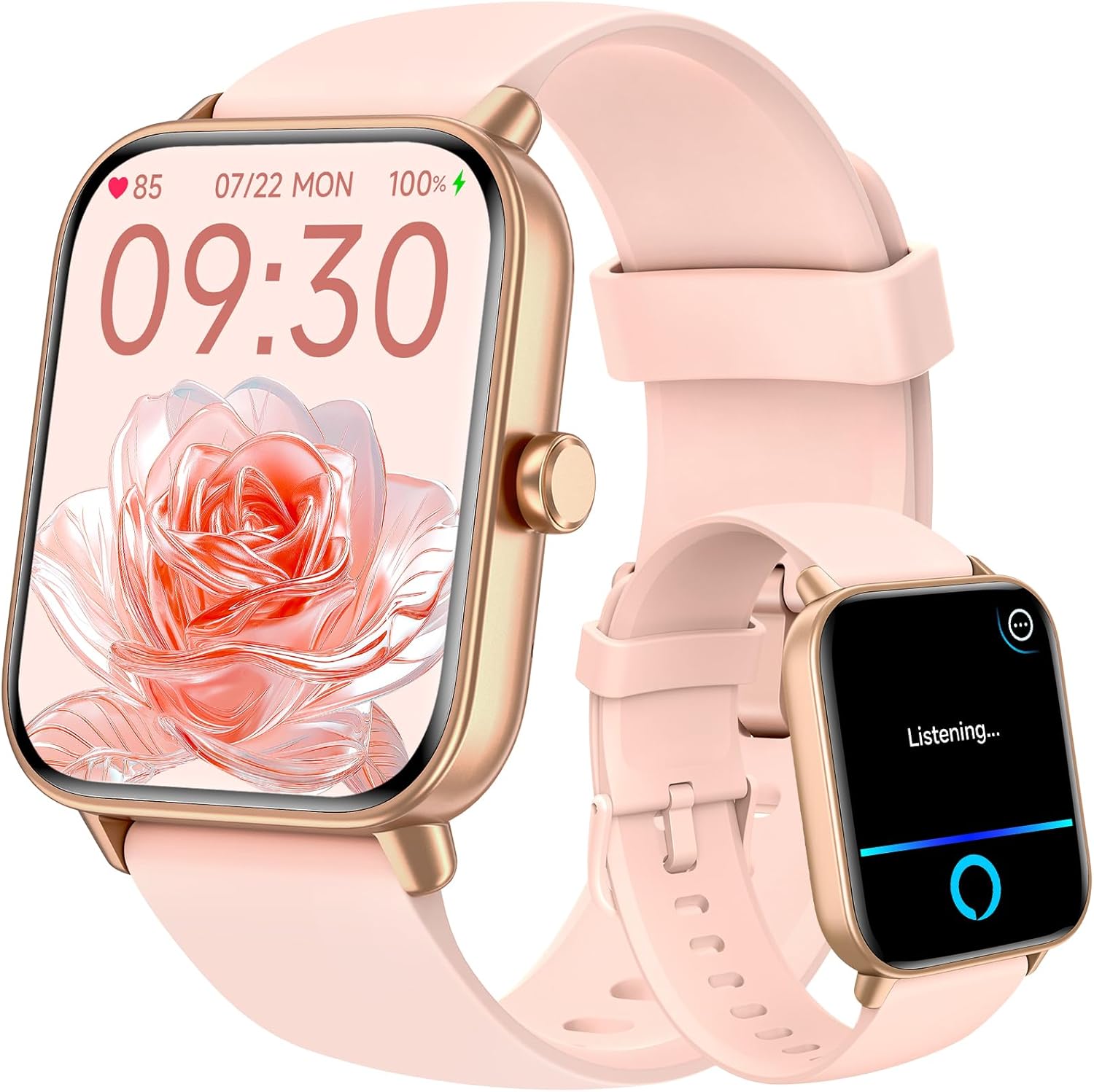 Smart Watch for Women, Alexa Built-in, 1.8″ Touch Screen Fitness Tracker, Make/Answer Calls, Heart Rate/Sleep/SpO2 Monitor, Pedometer, IP68 Waterproof Watches for Android iPhone, 101+ Sport Modes