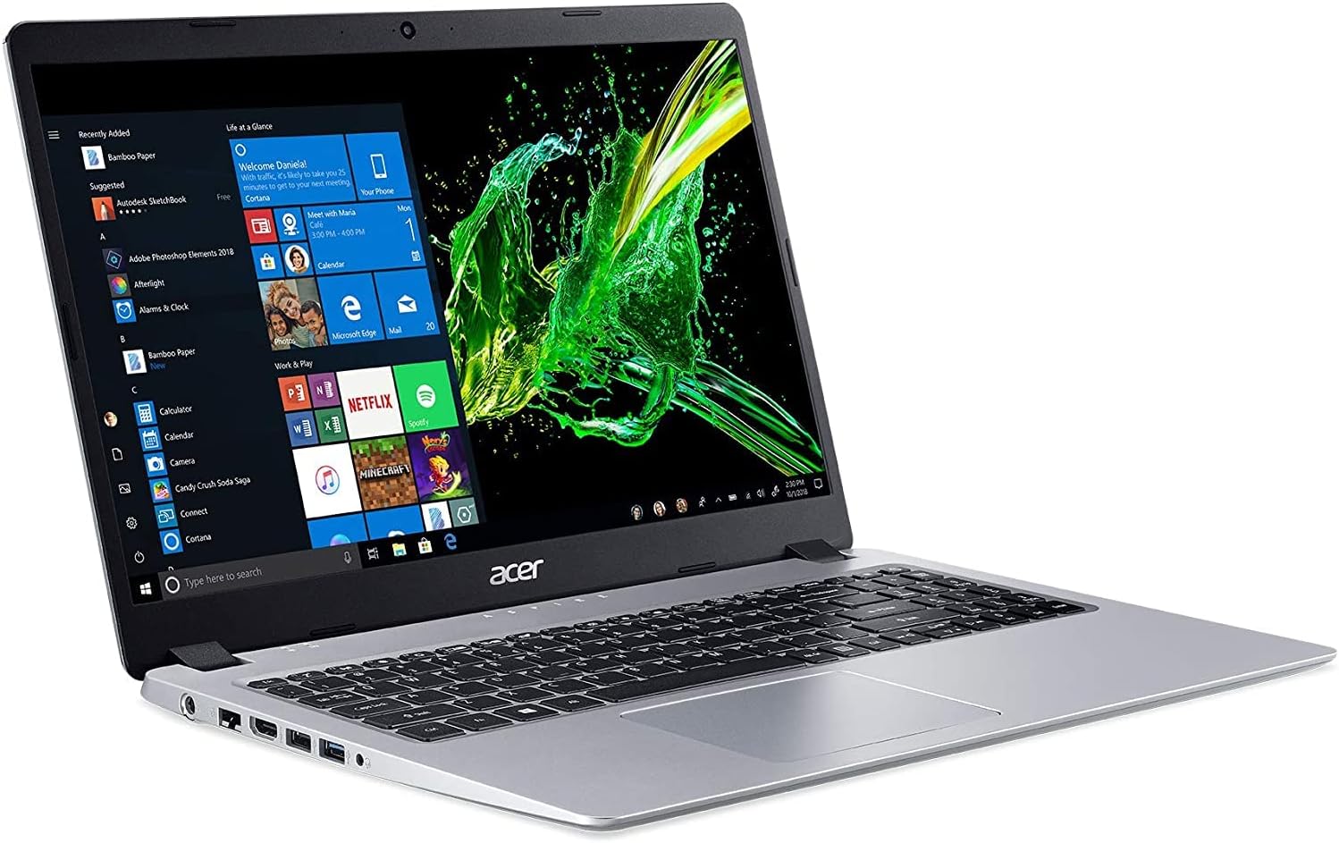 Acer Aspire 5 A515-55-56VK, 15.6″ Full HD IPS Display, 10th Gen Intel Core i5-1035G1, 8GB DDR4, 256GB NVMe SSD, Intel Wireless WiFi 6 AX201, Fingerprint Reader, Backlit Keyboard, Windows 10 Home