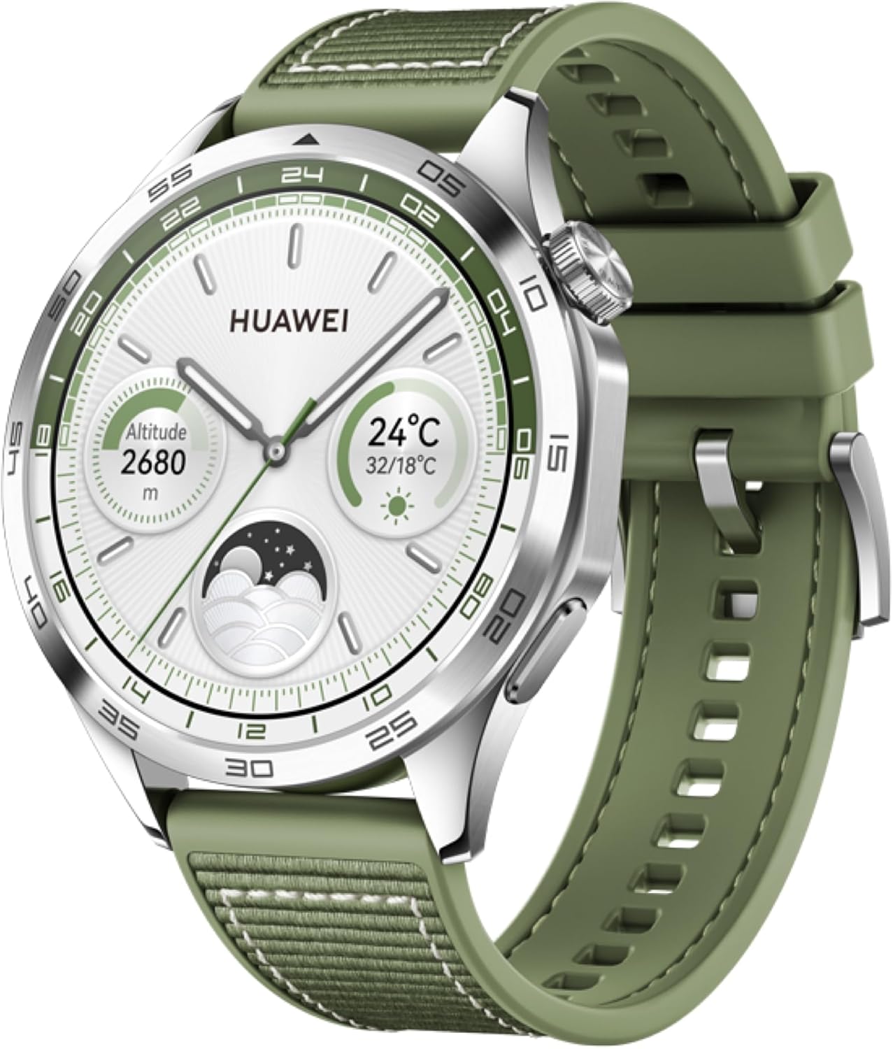 HUAWEI Watch GT 4 B19W 46mm Bluetooth Smartwatch 1.43″ AMOLED Screen Composite Strap – Green