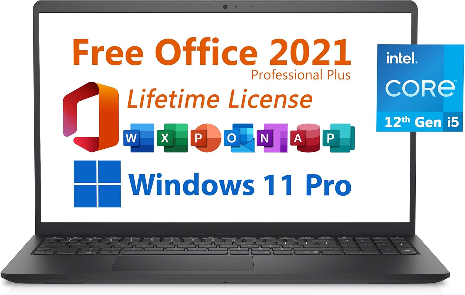 Dell 2024 Inspiron 15 Business Laptop, Free Microsoft Office 2021 with Lifetime License, 15.6″ FHD 1920 x 1080, Intel 10-Core i5-1235U, 32GB DDR4 RAM, 1TB PCIe SSD, Windows 11 Pro, Black
