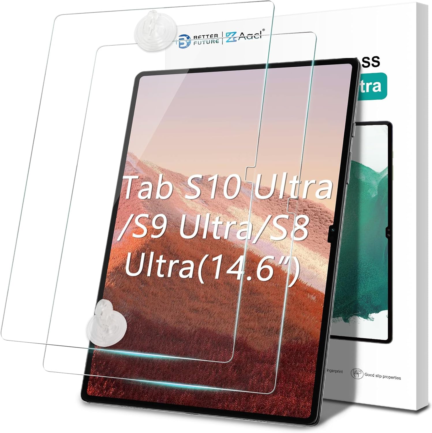 AACL 2 Pack Tempered Glass for Samsung Galaxy Tab S10 Ultra/Tab S9 Ultra/Tab S8 Ultra Screen Protector (14.6 Inch), [Bubble-Free][Anti-Scratch][Case-Friendly]