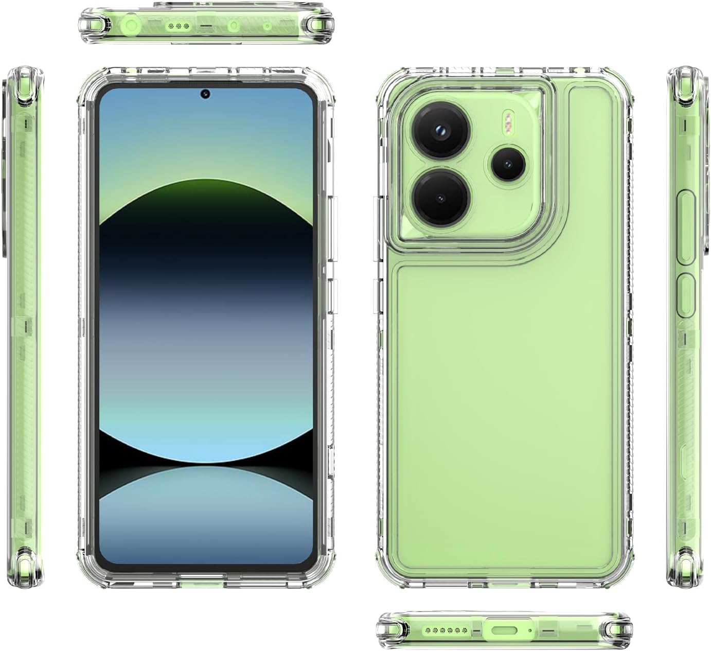 Compatible with Xiaomi Redmi Note 14 4G Case,3 in 1 Anti-Fall and Shock-Absorbing Protective Cover Compatible with Xiaomi Redmi Note 14 4G (163mm) Case Cover Clear