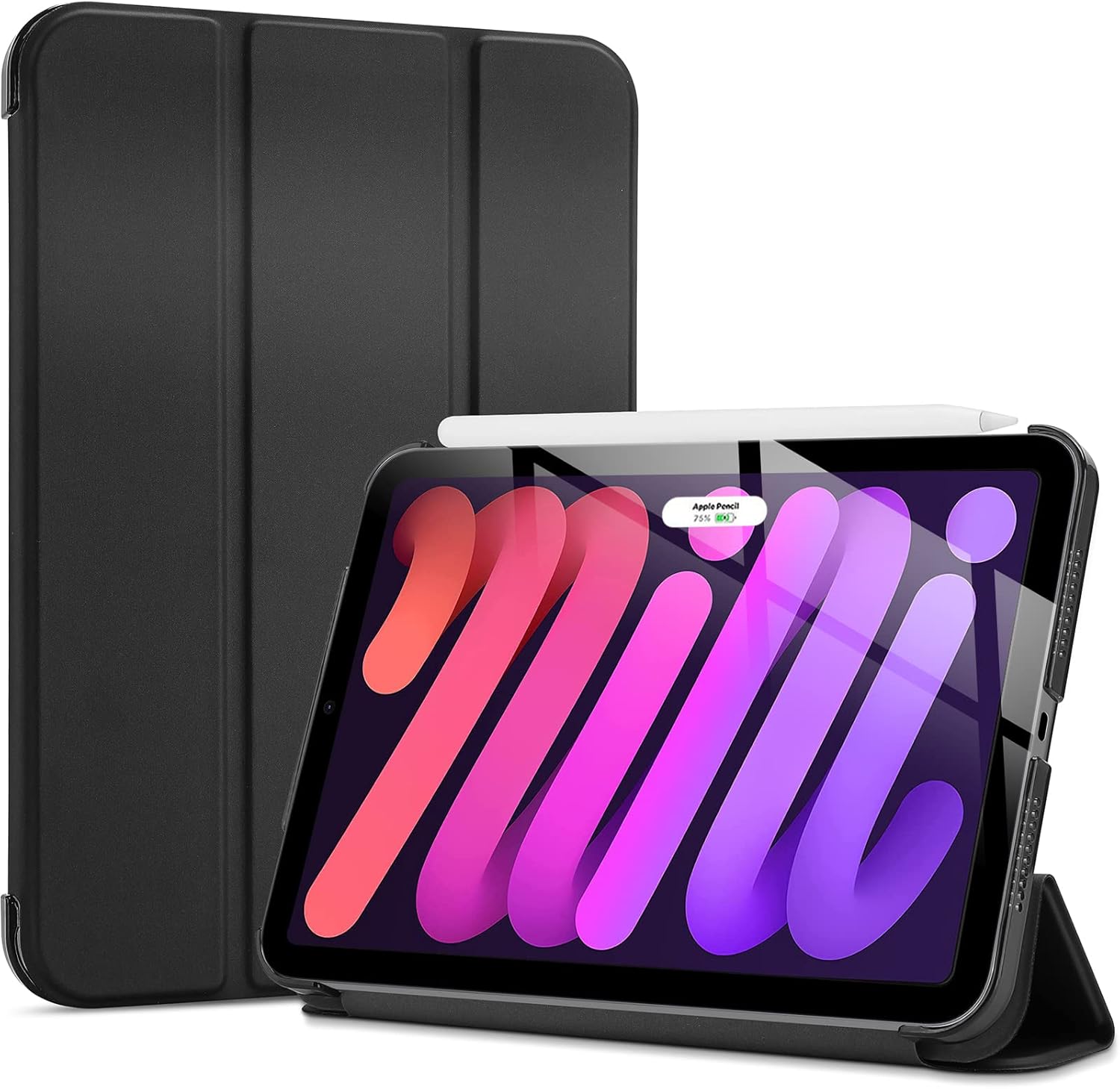ProCase Smart Case for iPad mini 7 A17 Pro 2024/iPad Mini 6 2021 8.3 Inch iPad mini 7th/6th Gen Case, Hard Back Cover for iPad mini 8.3″ 7th Gen A2995/A2996/A2993/6th Gen A2567 A2568 A2569 -Black