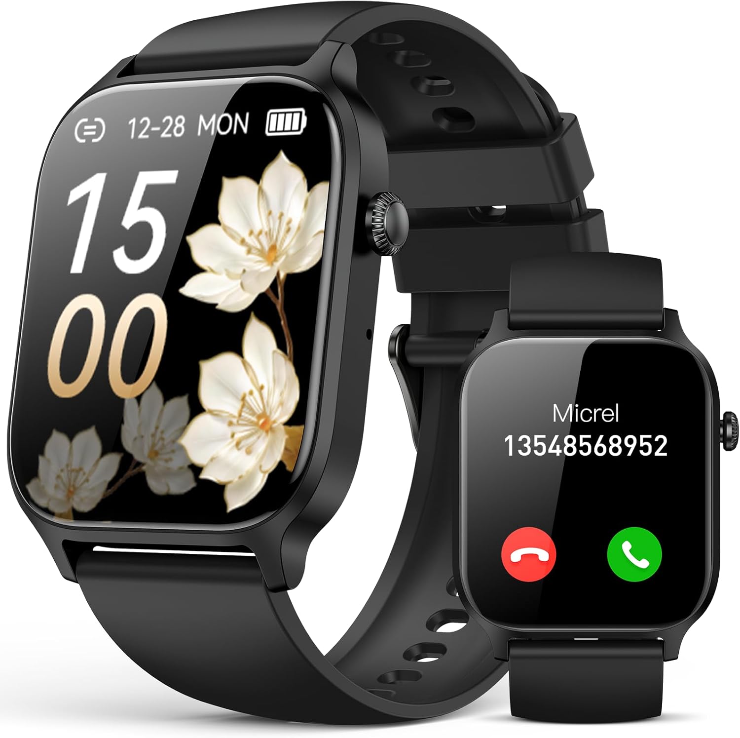 Smart Watch for Men Women- Answer/Make Call, 2024 IP68 Waterproof Fitness Tracker Watch with Heart Rate Monitor Sleep Step Counter Activity Smartwatch for Samsung Andriod iPhone iOS Compatible