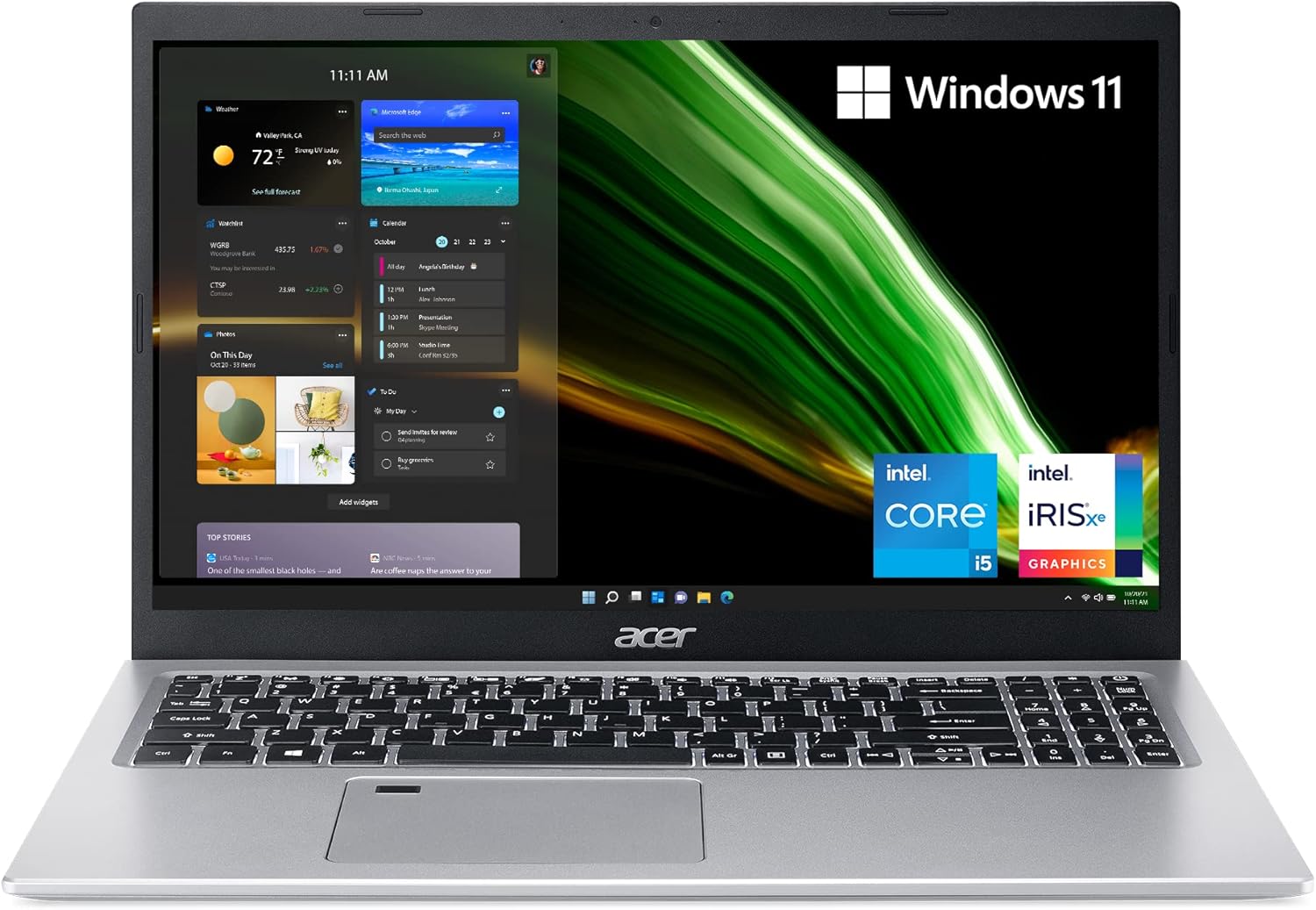Acer Aspire 5 A515-56-53S3 Laptop | 15.6″ Full HD IPS Display | 11th Gen Intel Core i5-1135G7 | Intel Iris Xe Graphics | 8GB DDR4 | 256GB SSD | WiFi 6 | Fingerprint Reader | BL Keyboard | Windows 11