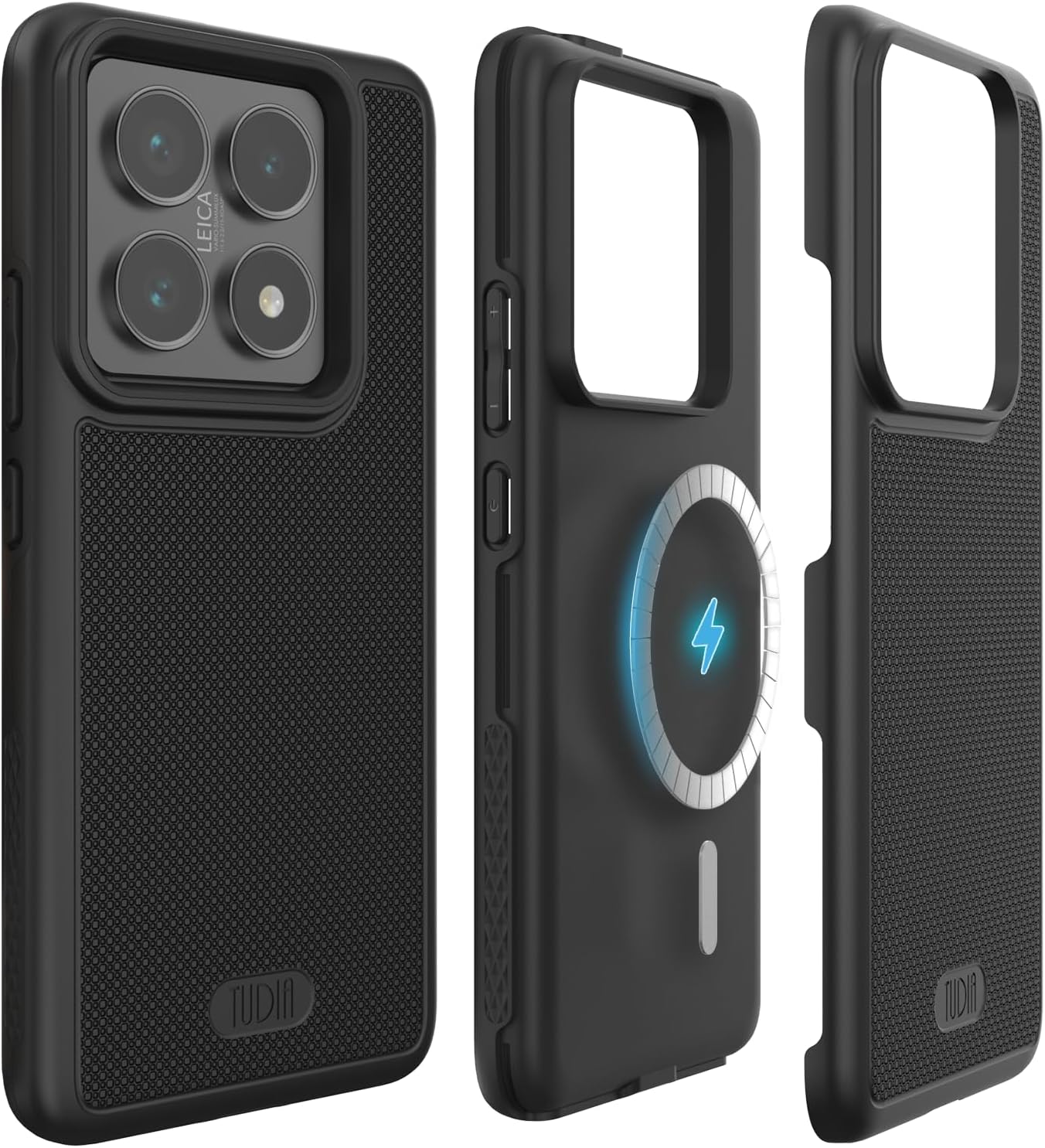TUDIA MergeGrip [Military Grade] for Xiaomi 14T Pro 5G Case (2024) – [Drop Tested] Dual Layer Shockproof Slim Heavy Duty Tough Protective Phone Cases Cover (Black, Magsafe Compatible)