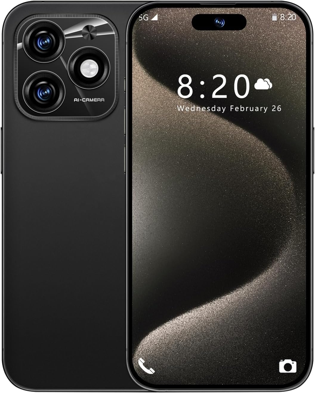 15ProMAX 5G Phone 12+512GB Unlocked Cell Phone,Smartphone 6.85″ HD Screen Unlocked Phones,Battery 7000mAh Android 13,/Face ID/Fingerprint Unlock/Dual SIM/GPS (Black)