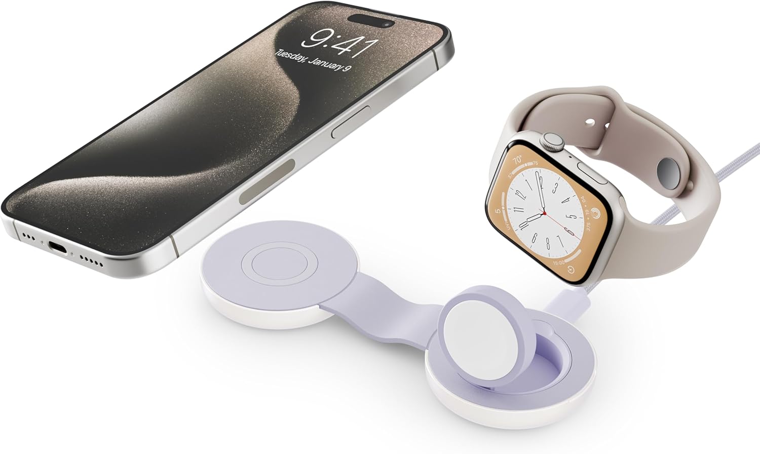 Butterfly SE 2-in-1 Compact Foldable Wireless Travel Charger, 15W MagSafe Duo Charging for iPhone, Airpods, and Apple Watch, Iridescent