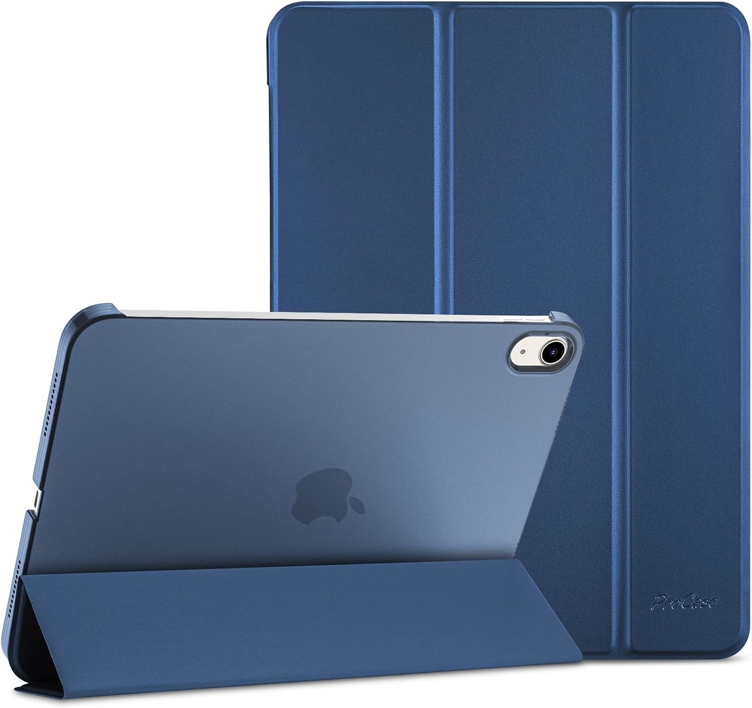 ProCase for iPad (A16) 11th Generation 11 Inch 2025/ iPad 10th Generation 10.9 Inch 2022 Case, Slim Smart Cover with Translucent Hard Shell Back, Supports Touch ID, Auto Wake/Sleep -Navy