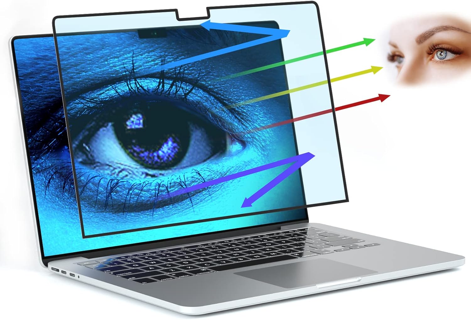 FILMEXT Macbook Pro 16 inch Screen Protector M4 M3 M2 M1 2024-2021 Model A3403 A3186 A2991 A2780 A2485,Bubble Free Blue Light Screen Filter for Macbook Pro 16.2″-Eye Care/Anti-Glare-Matte