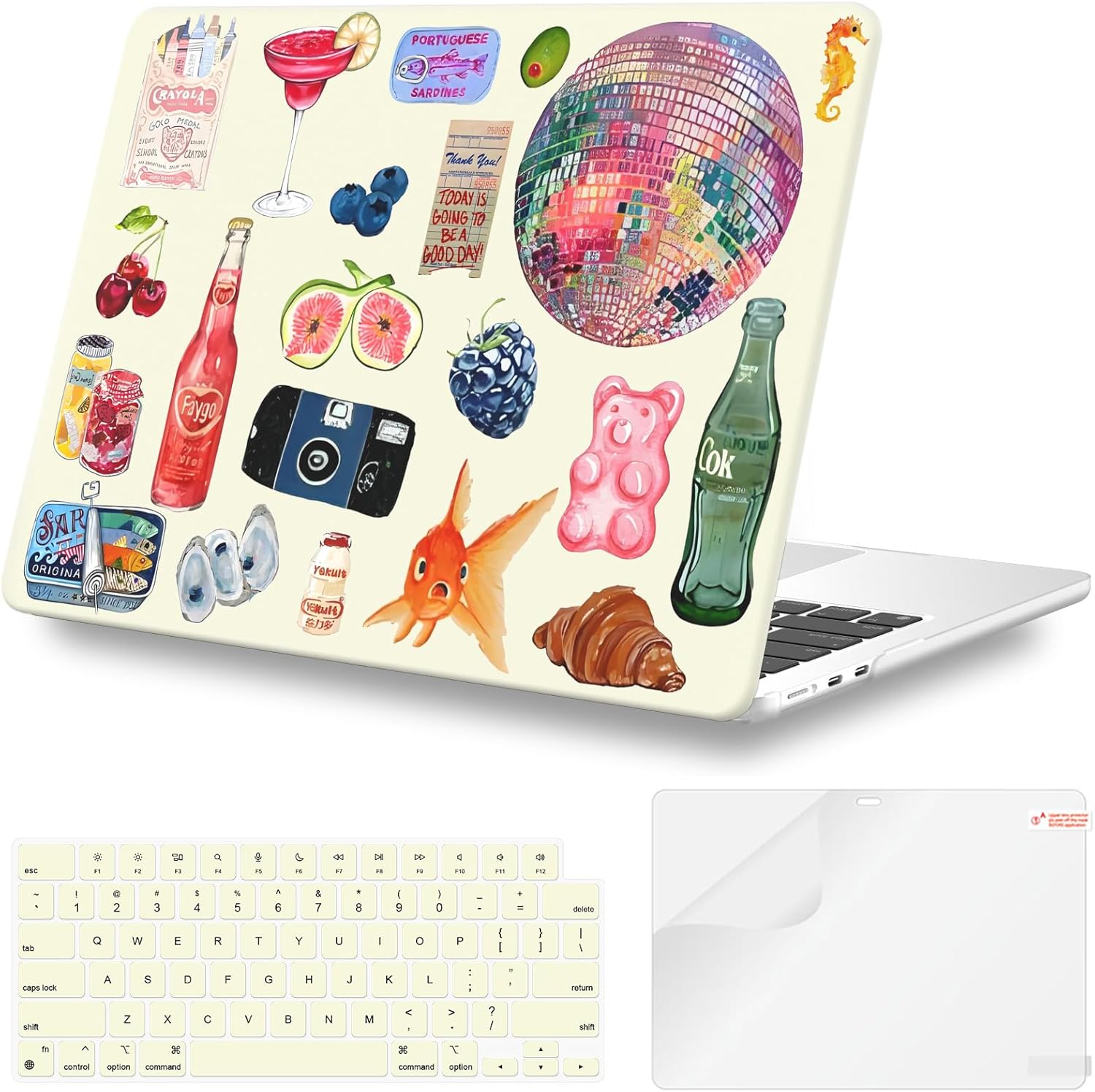 iLeadon Compatible with MacBook Air 13 inch Case 2024, 2025-2022 M4 A3240 M3 A3113 A2681, Protective Hard Shell Case Cover for 13 inch MacBook Air M2 Case (Off-White)