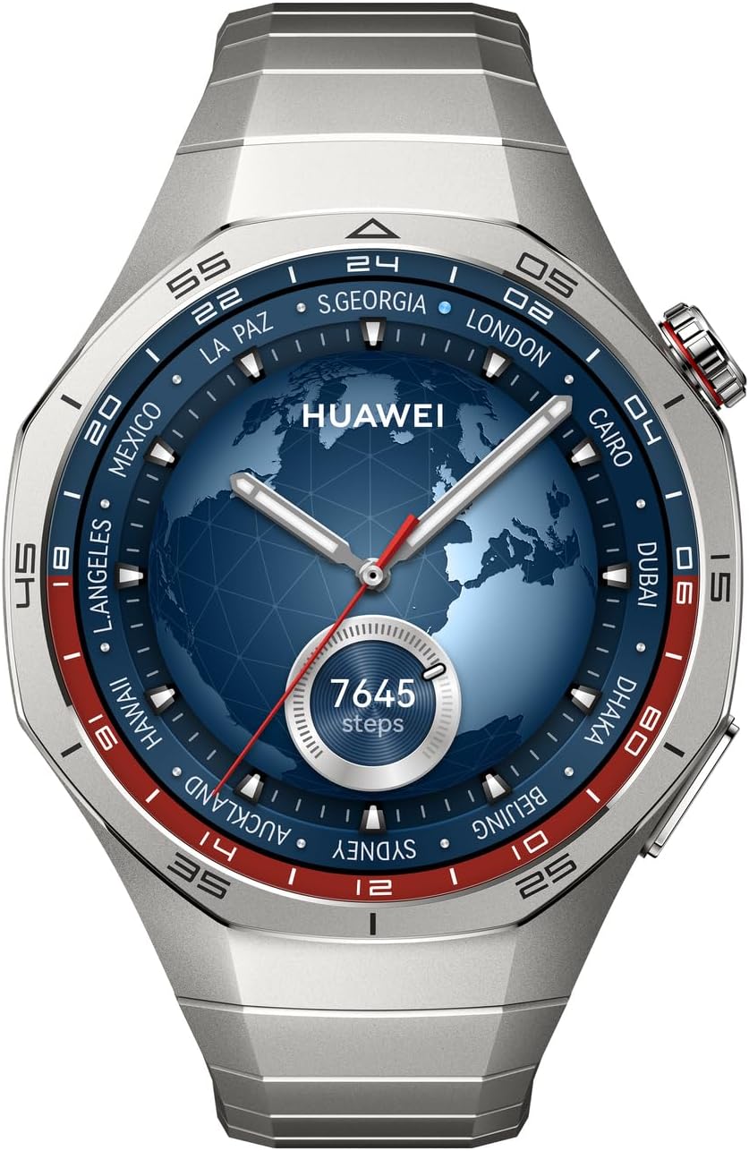 HUAWEI Watch GT 5 Pro 46 mm Smartwatch, Sharp-Edged Design, up to 14 Days Battery Life, Pro-Level Sports Watch, Health Tracking, Compatible with iOS and Android, Titanium (GT 5 Pro 46 mm, Titanium)
